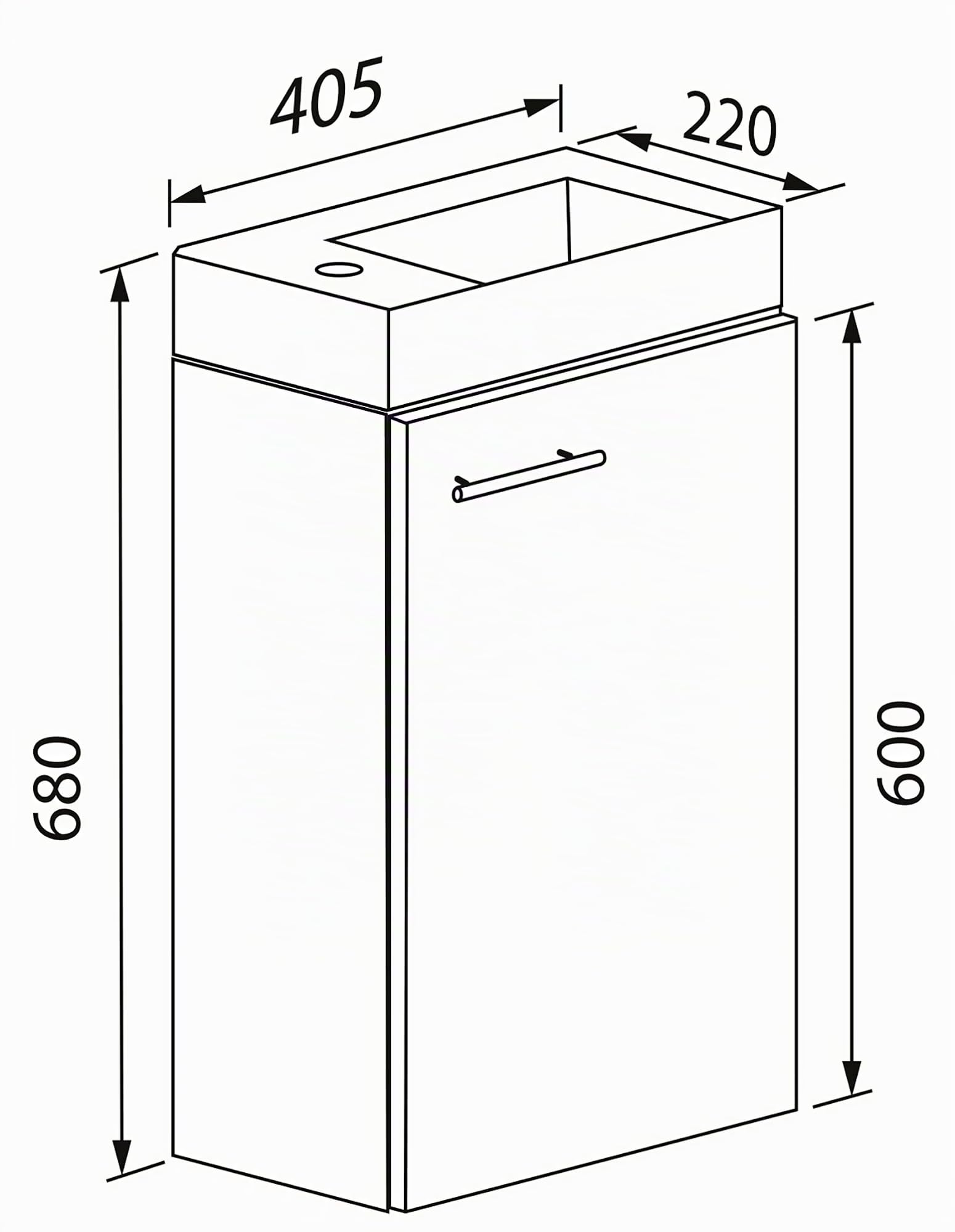 vcm-badm-bel-waschtisch-honig-eiche-41x60-cm-1-t-r-inkl-waschbecken image 2