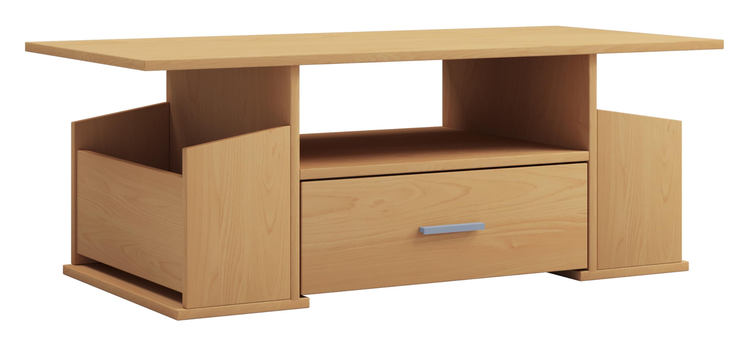 vcm-couchtisch-buche-110x52x44-cm-3-f-cher-1-schublade-holzwerkstoff image 6