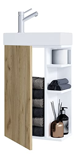 vcm-waschtisch-wei-honig-eiche-40x70-cm-1-t-r-4-f-cher-mit-keramikwaschbecken image 5