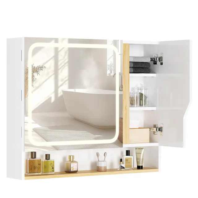 forabamb-spiegelschrank-bad-80-cm-mit-led-beleuchtung-badezimmerschrank-mit-hd-s image 1