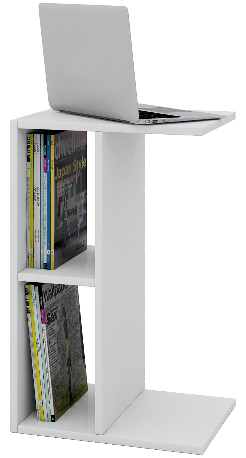 vcm-beistelltisch-wei-40x30x63-cm-2-f-cher-holzwerkstoff-wohnzimmer-deko image 1