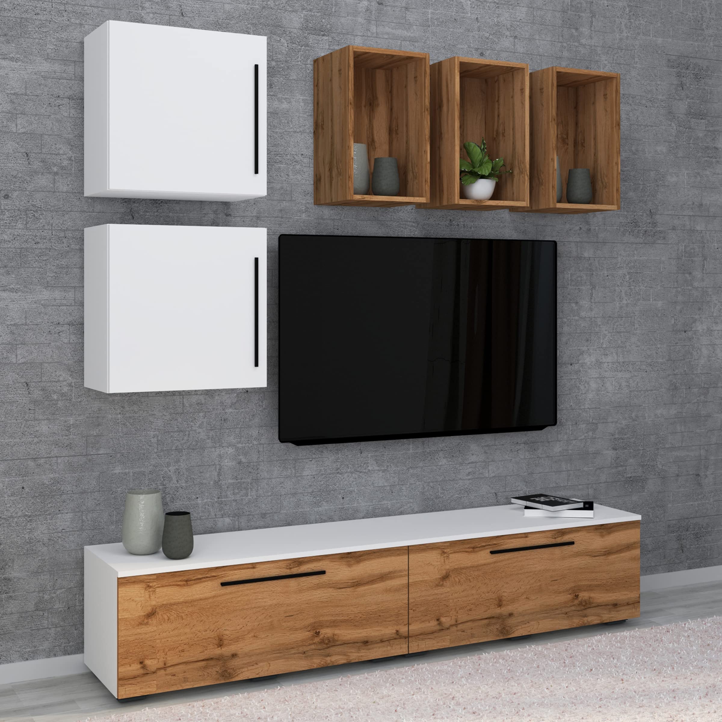 vcm-arila-s-wandregal-h-ngend-holz-50x28x30-cm-1-fach-wei image 4