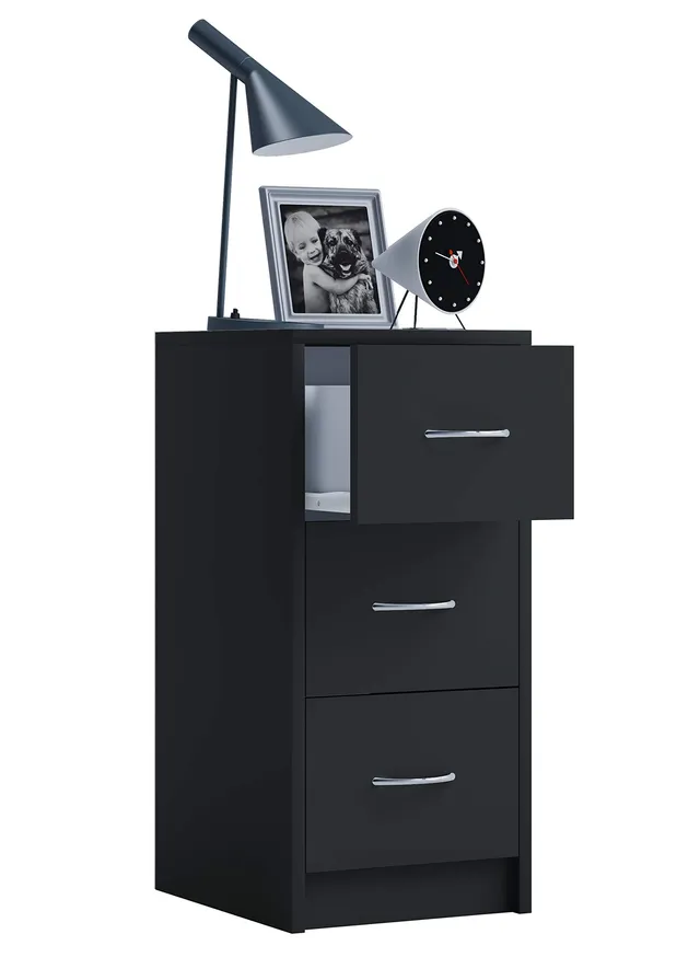 vcm-nachttisch-boxal-maxi-schwarz-33x35x65-cm-nachtkommode-mit-3-schubladen-aus- image 1