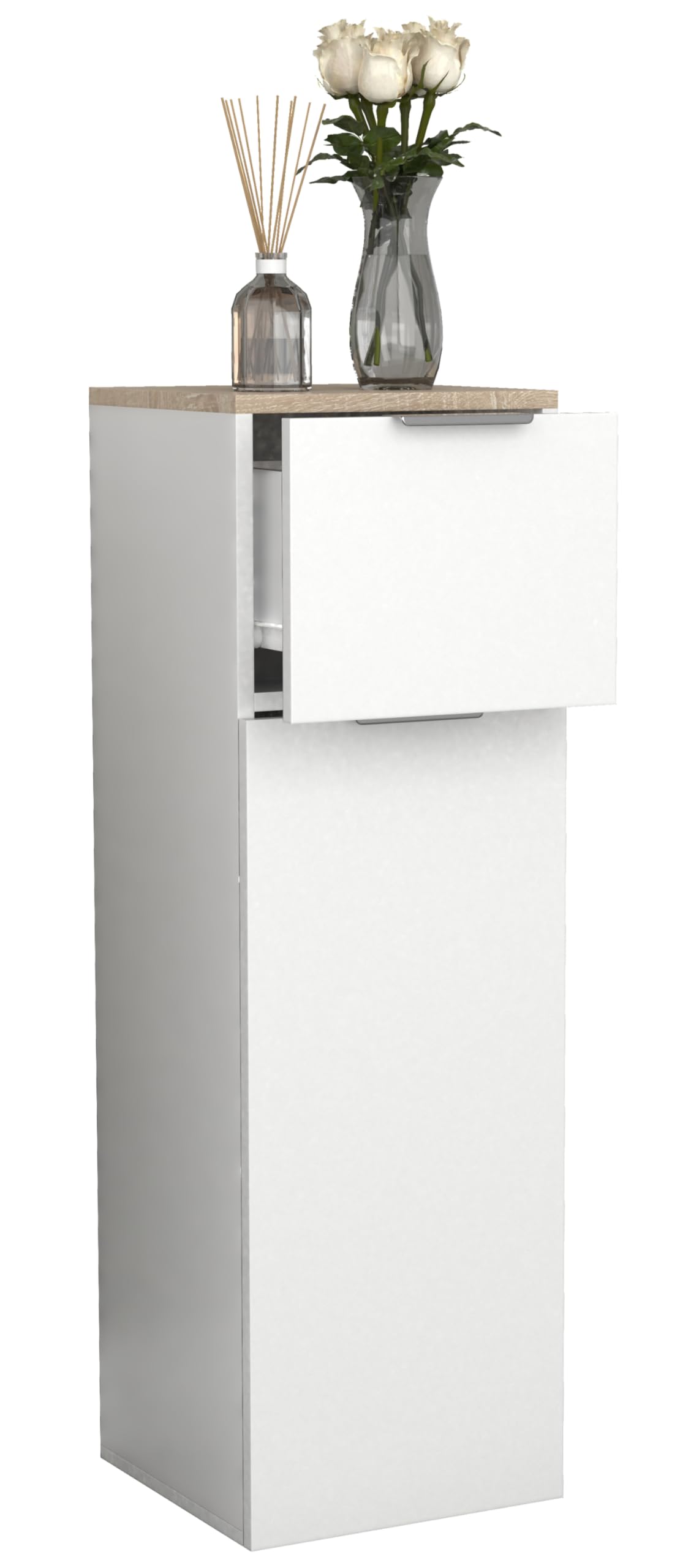 vcm-donali-midischrank-badm-bel-30x30x95-cm-1-dreht-r-1-schublade-wei image 1