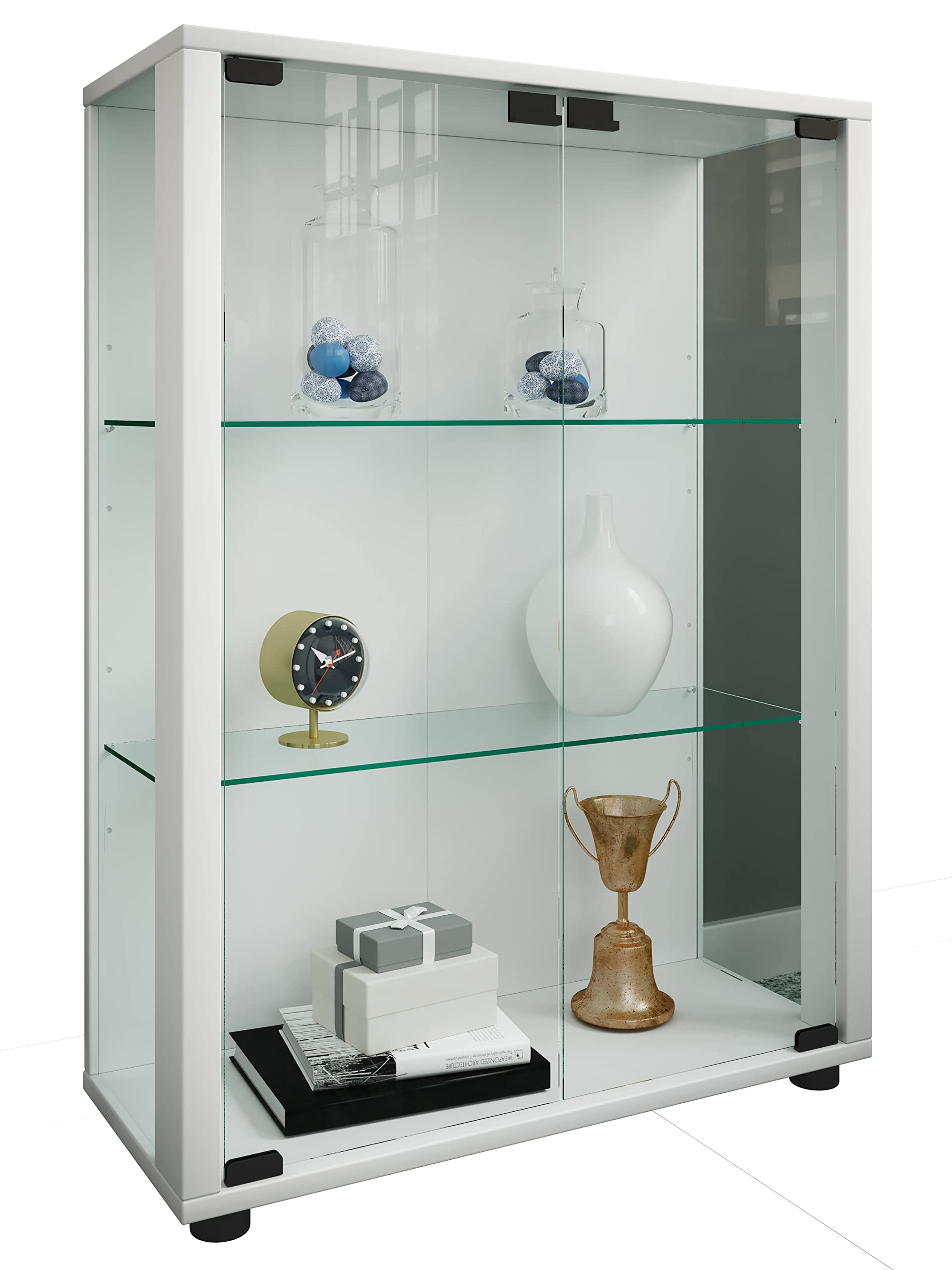 vcm-standvitrine-floka-wei-60x25x80-cm-2-t-ren-3-f-cher-esg-sicherheitsglas image 1