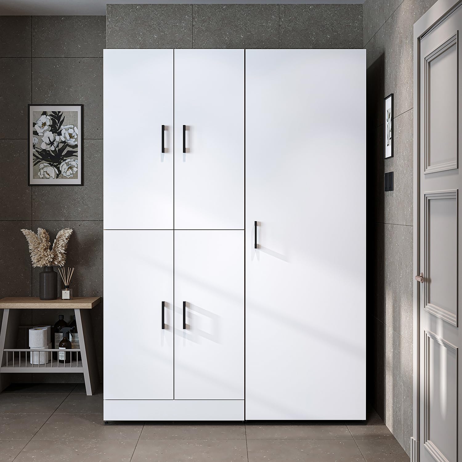 roomart-dora-waschmaschinenschrank-set-130-cm-f-r-trockner-waschmaschine-mit-t-r image 5