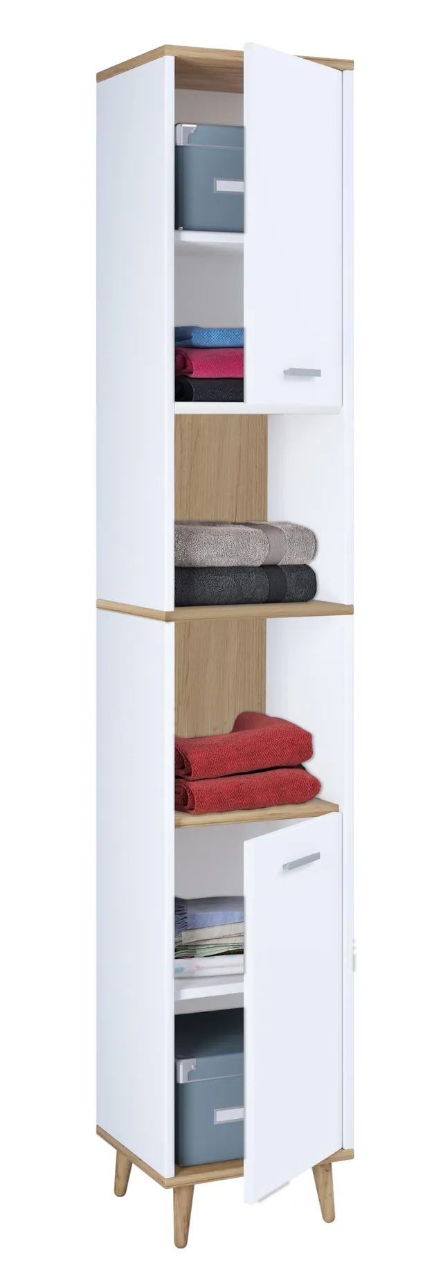 vcm-cosila-badm-bel-hochschrank-wei-honig-eiche-32x28x181-cm image 1