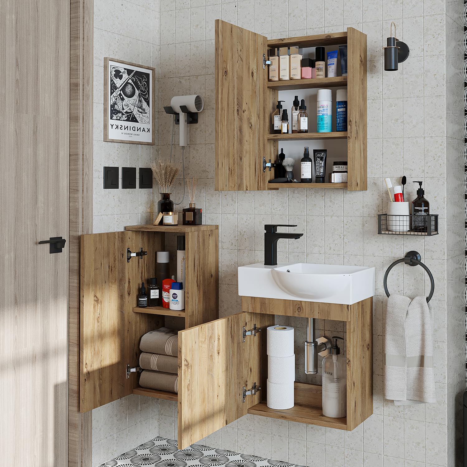 roomart-punto-badm-bel-set-komplett-unterschrank-mit-waschbecken-spiegelschrank- image 2
