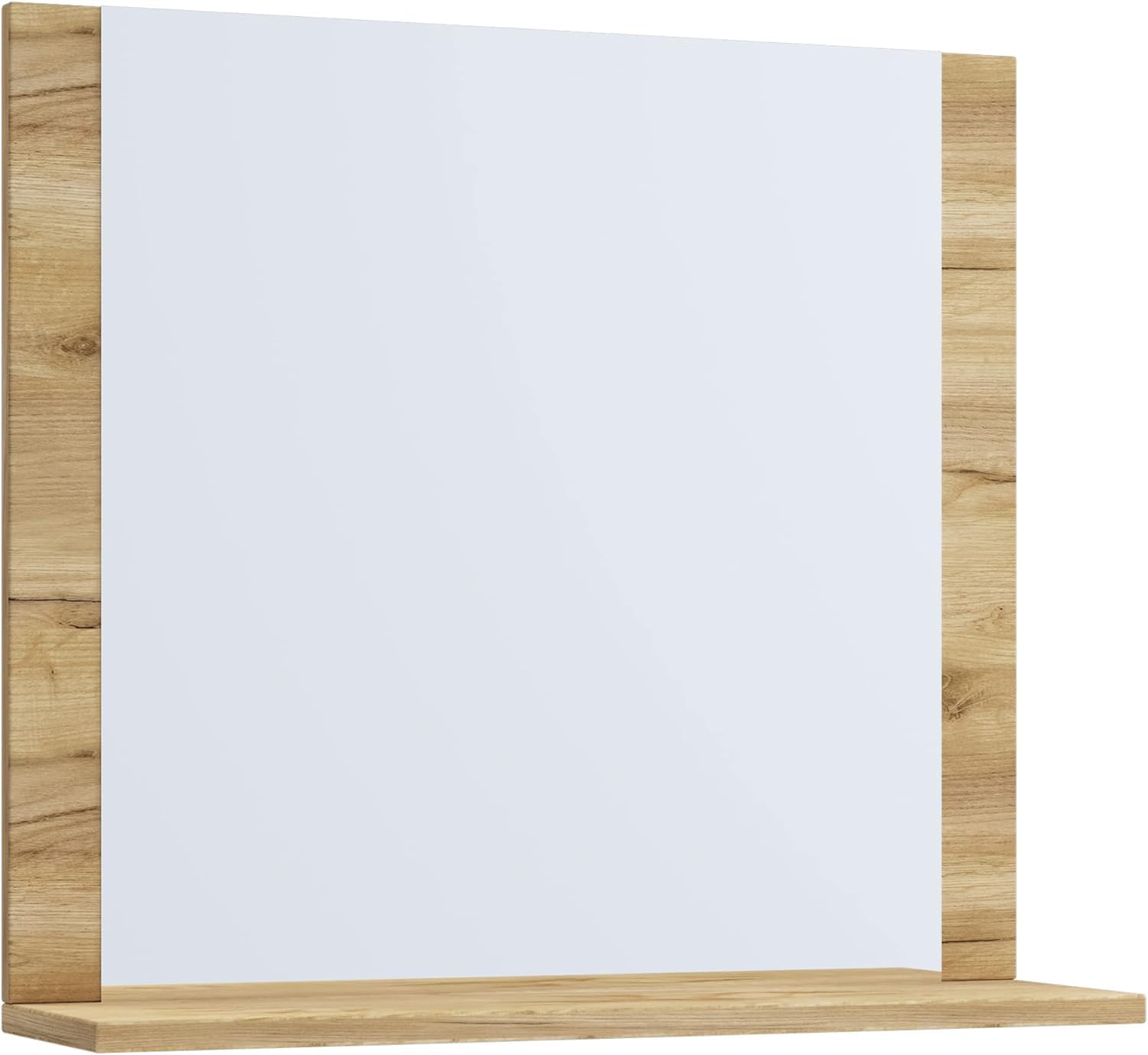 vcm-badspiegel-lendas-honig-eiche-rahmenloser-wandspiegel-mit-ablage-55x60x17-cm image 5