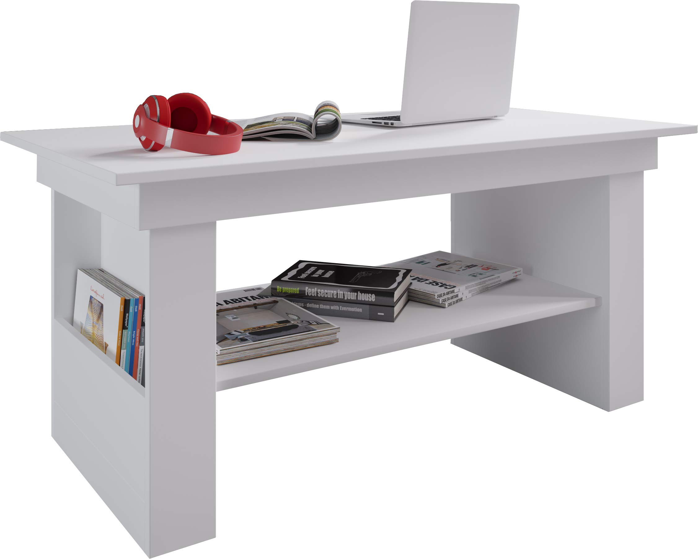 vcm-couchtisch-wei-115x58x52-cm-3-f-cher-h-henverstellbar image 1