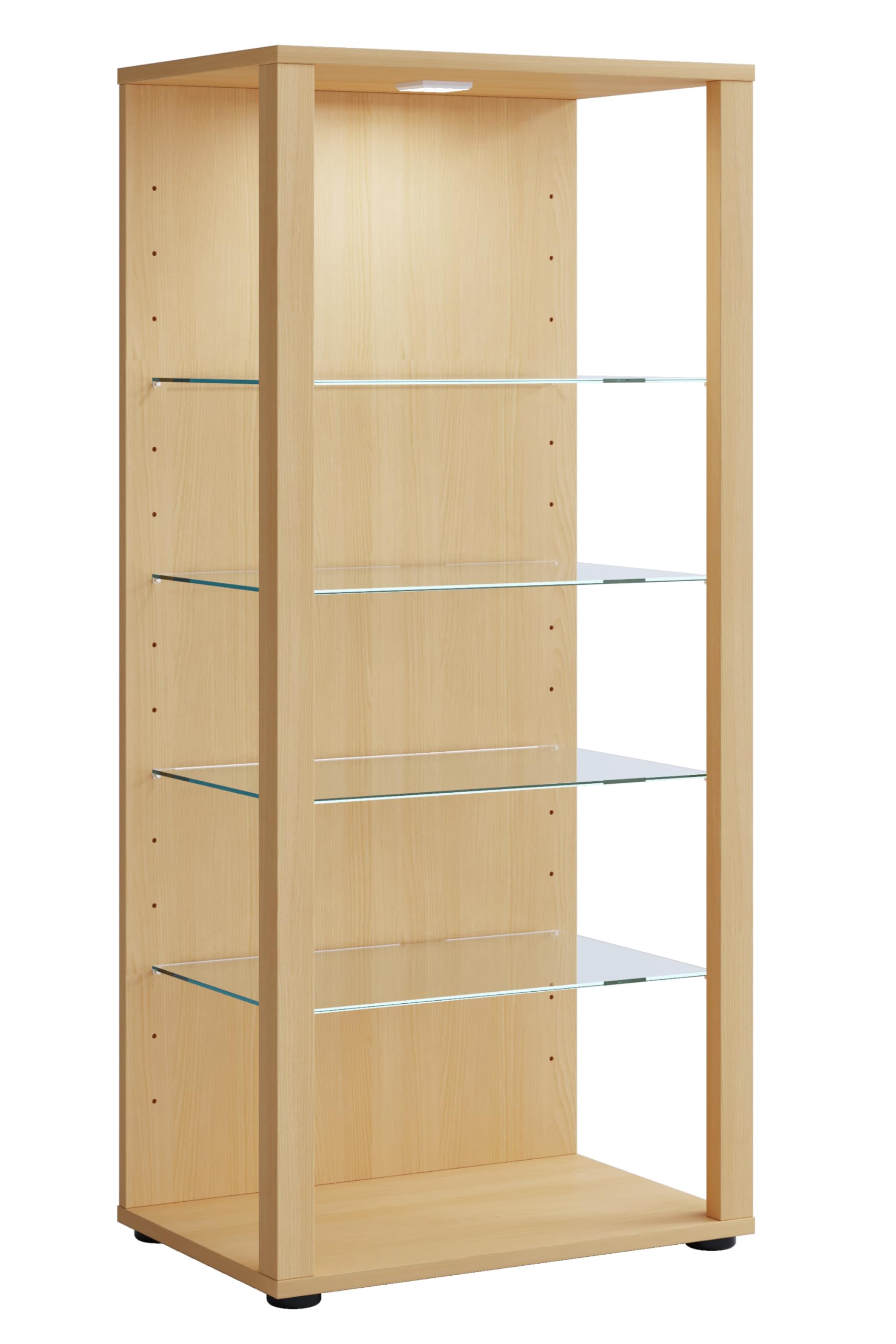 vcm-glasol-standvitrine-52x35x115-cm-offene-sammelvitrine-mit-4-glasb-den-holzwe image 4