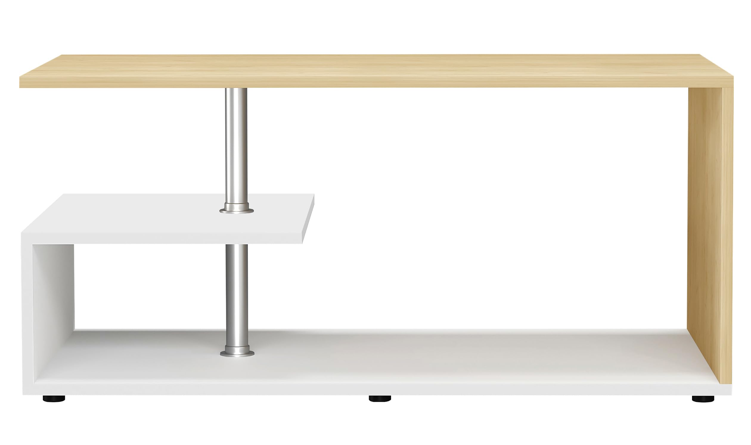 vcm-couchtisch-wei-honig-eiche-91x53x42-cm-2-f-cher-holzwerkstoff-wohnzimmer image 3