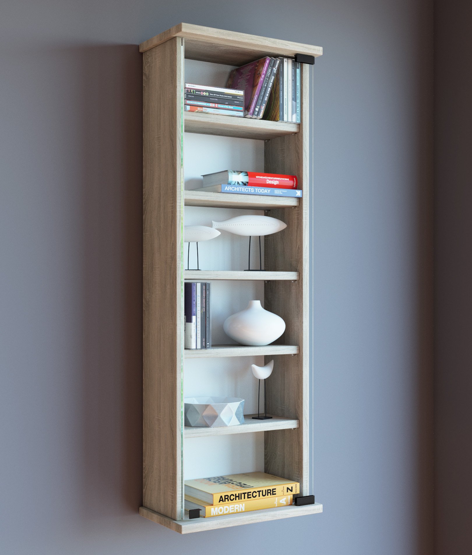 vcm-cd-dvd-regal-buche-31x18x92-cm-1-glast-r-6-f-cher image 4