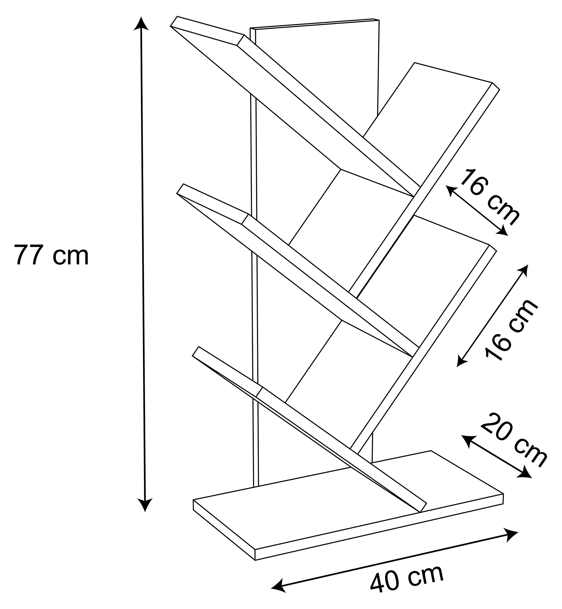 vcm-standregal-honig-eiche-b-cherregal-40-x-20-x-77-cm-mit-6-offenen-f-chern image 4