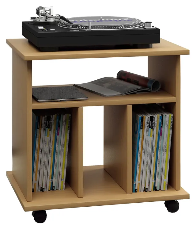 vcm-beistelltisch-buche-60x45x59-cm-mit-4-f-chern-und-rollen-holzwerkstoff-set image 1