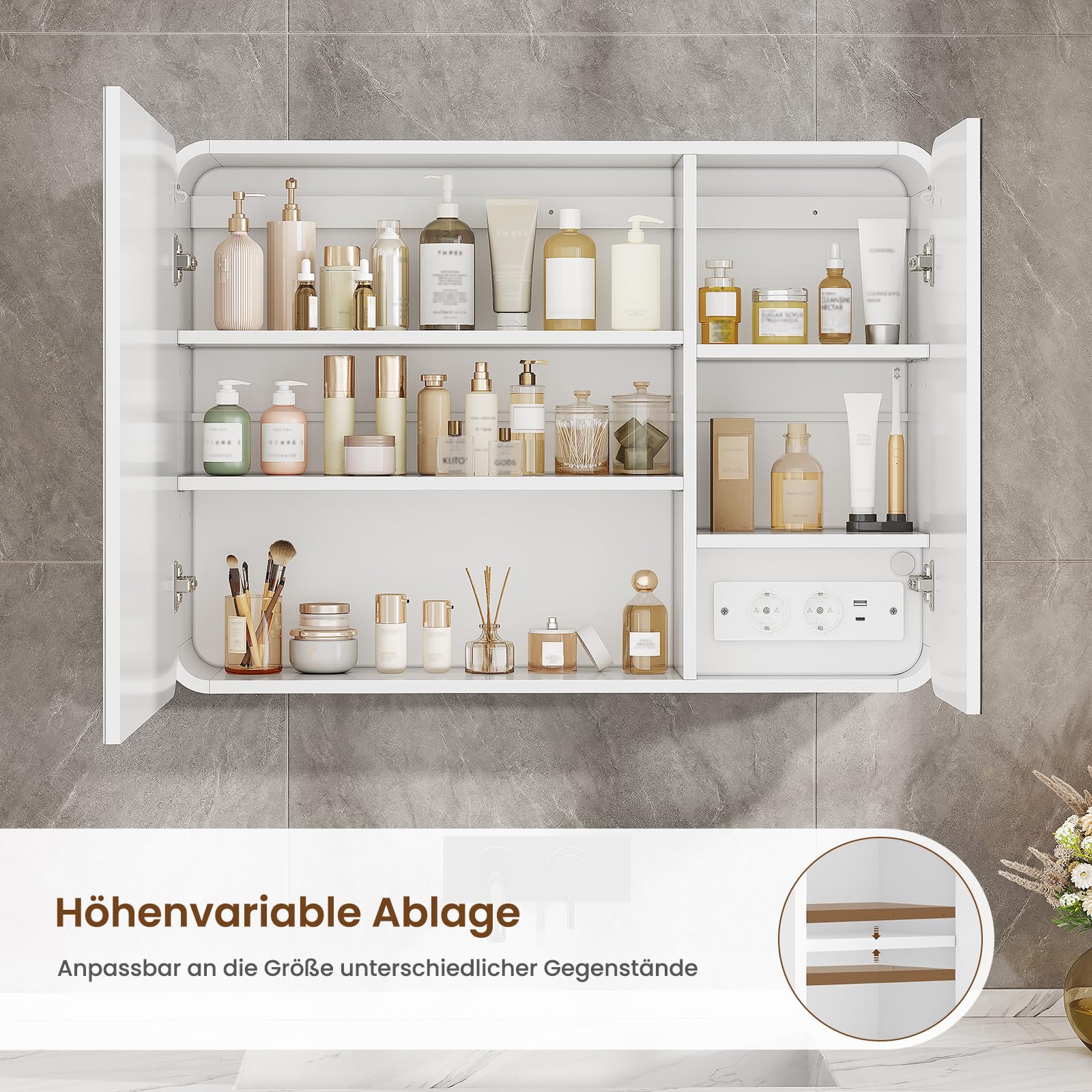 forabamb-spiegelschrank-bad-mit-beleuchtung-steckdose-60x80x16-cm-wei-3-verstell image 6