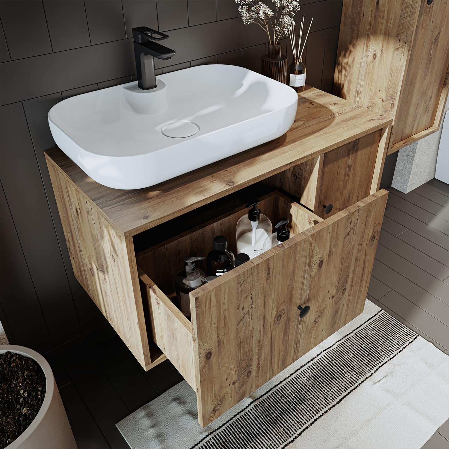 roomart-gusto-75-cm-badezimmerm-bel-set-4-teilig-keramik-waschbecken-unterschran image 6