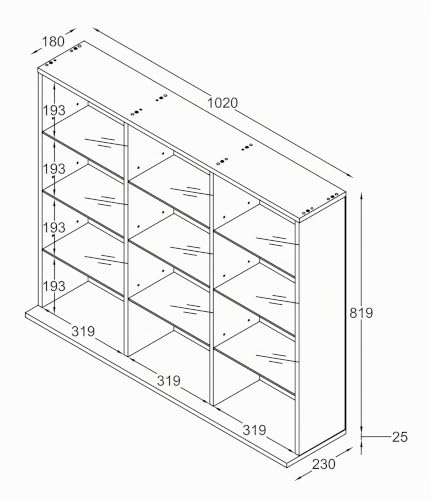vcm-standregal-zilas-l-beton-optik-102x23x82-cm-12-f-cher-holzwerkstoff-und-glas image 8
