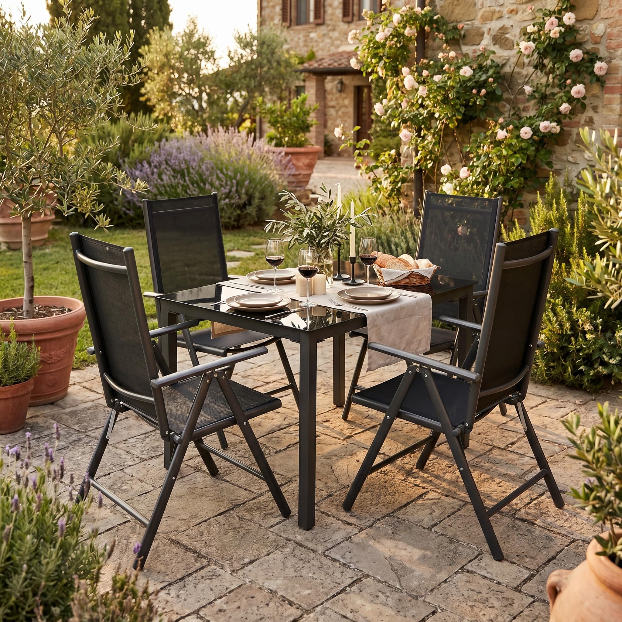 vcm-5-teiliges-gartenm-bel-set-140-sw-aluminium-sitzgruppe-1-tisch-140x80-cm-4-k image 5