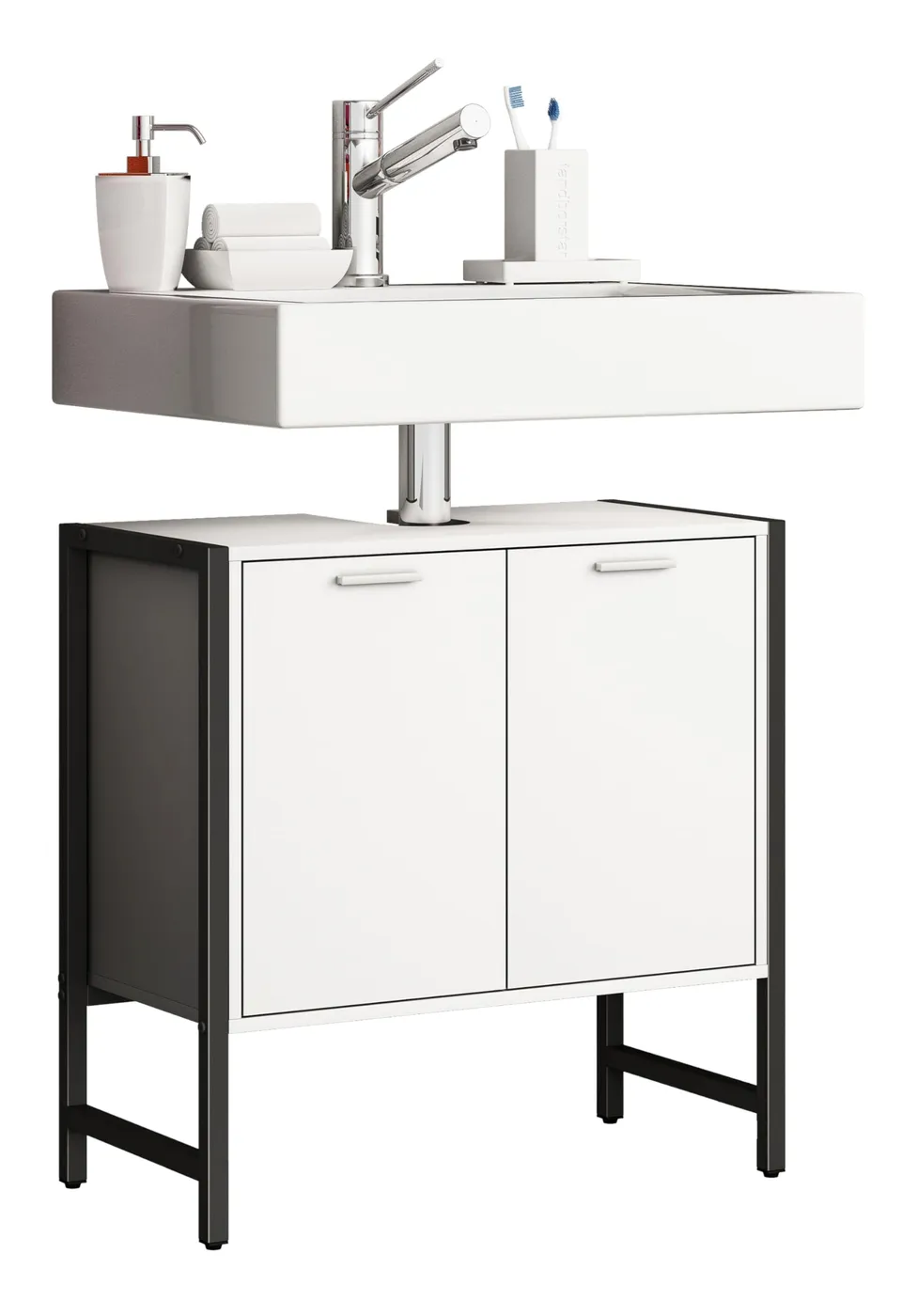 vcm-waschbeckenunterschrank-vilosa-wei-60-x-30-x-60-cm-2-t-ren-1-fach image 1