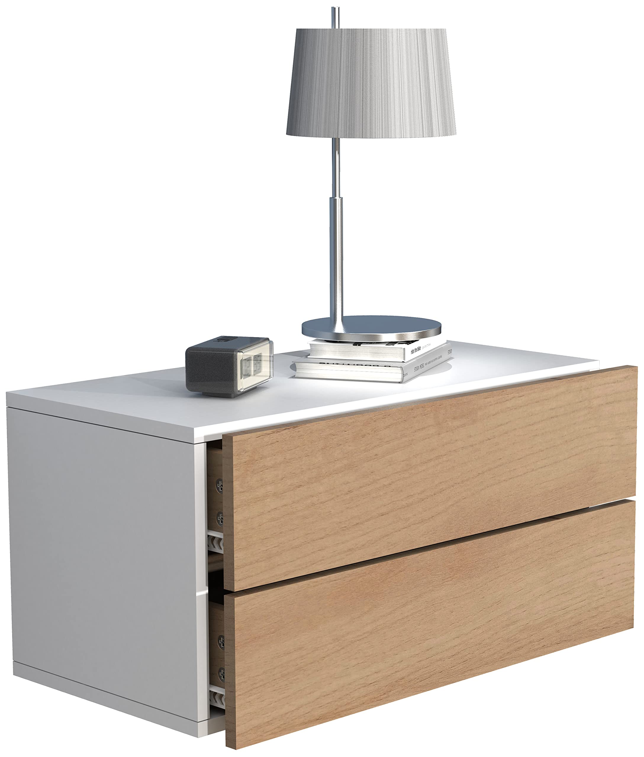 vcm-nachttisch-usal-wandkonsole-60-x-32-x-30-cm-mit-2-schubladen-anthrazit-honig image 5