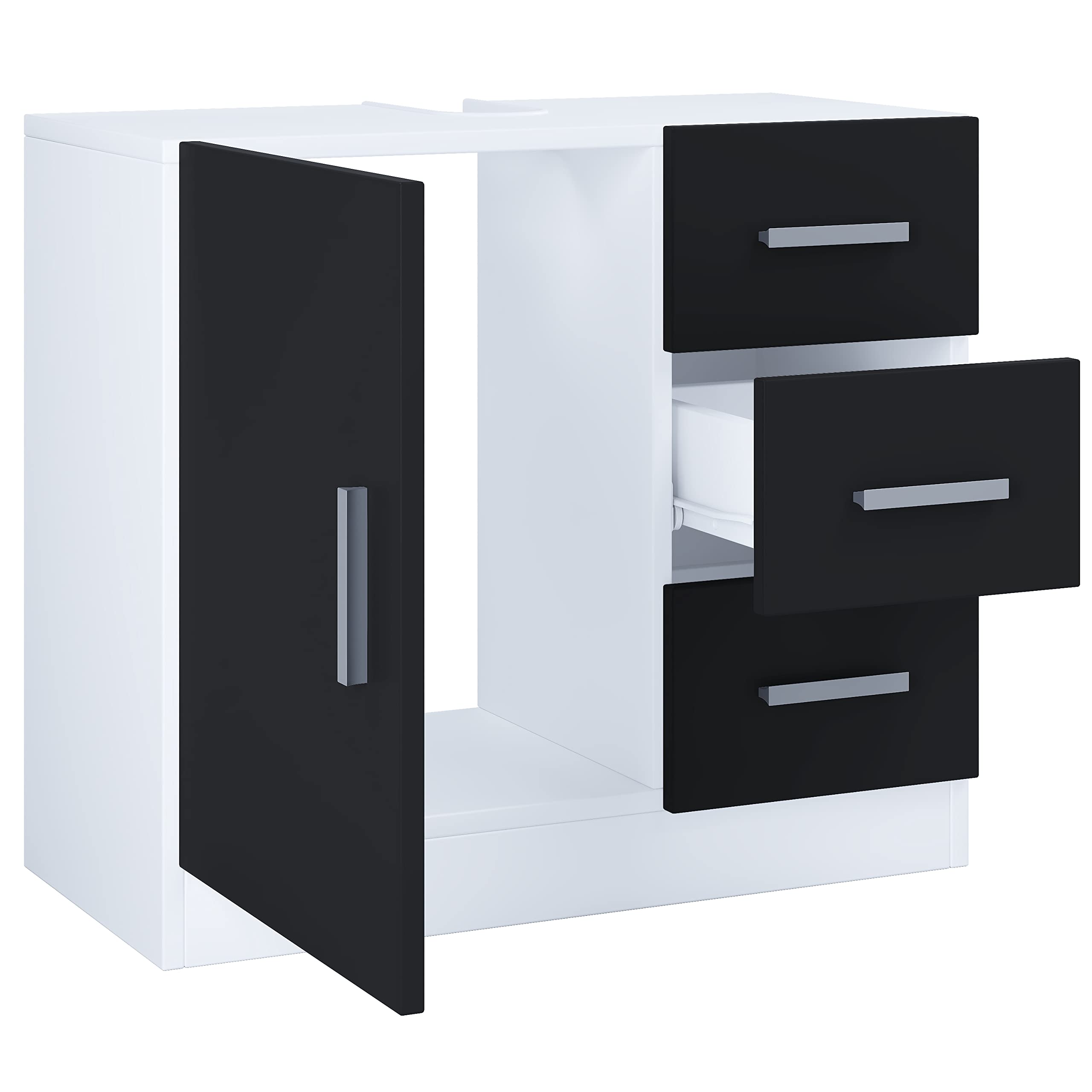 vcm-badm-bel-waschbeckenunterschrank-wei-schwarz-63x30x56-cm-1-t-r-1-fach image 3