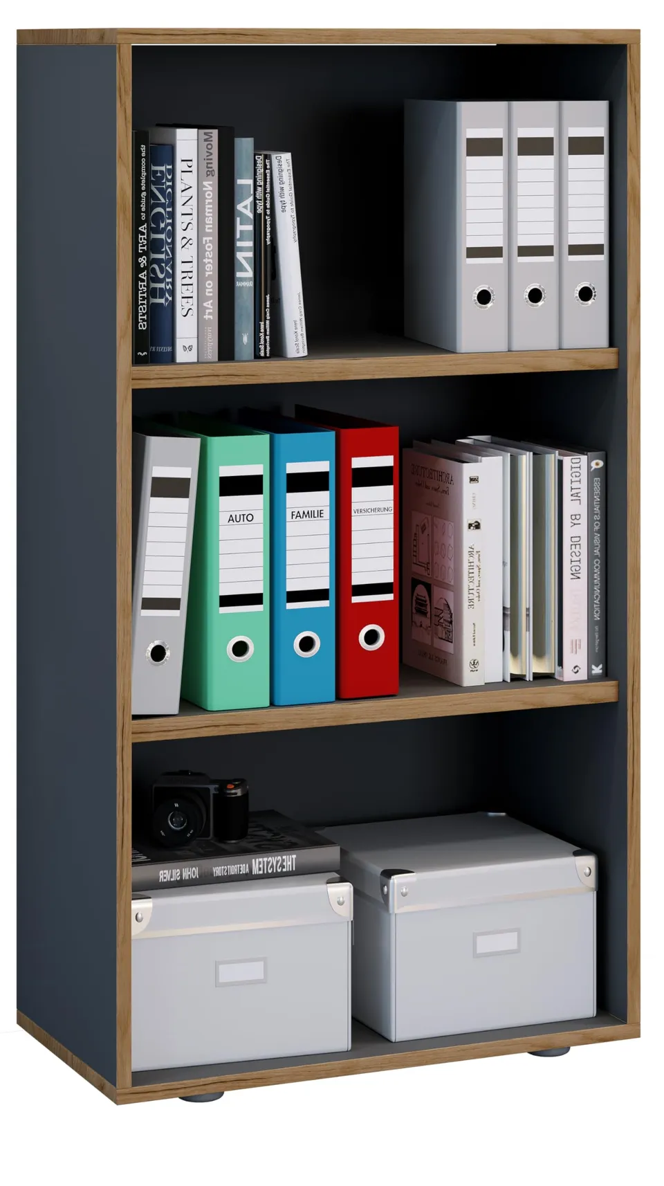vcm-b-roregal-anthrazit-60x33x110-cm-3-f-cher-standregal-holzwerkstoff image 1