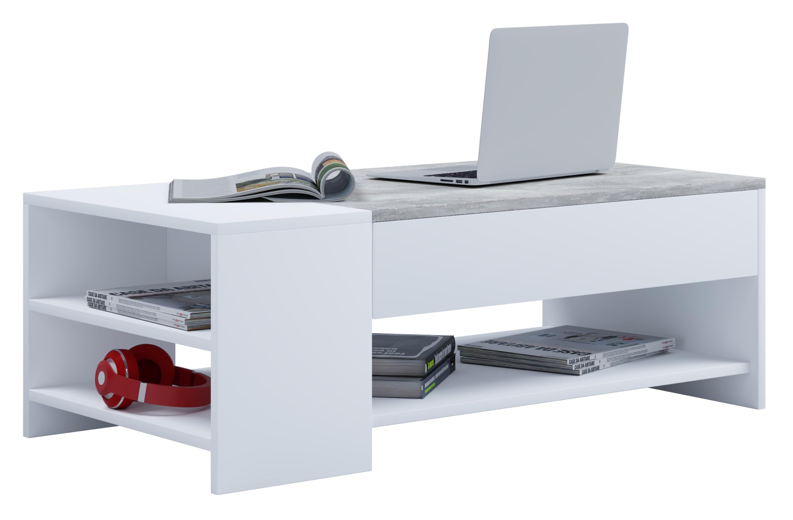 vcm-couchtisch-wei-beton-optik-100x50x35-cm-3-f-cher-schublade-holzwerkstoff-mit image 4