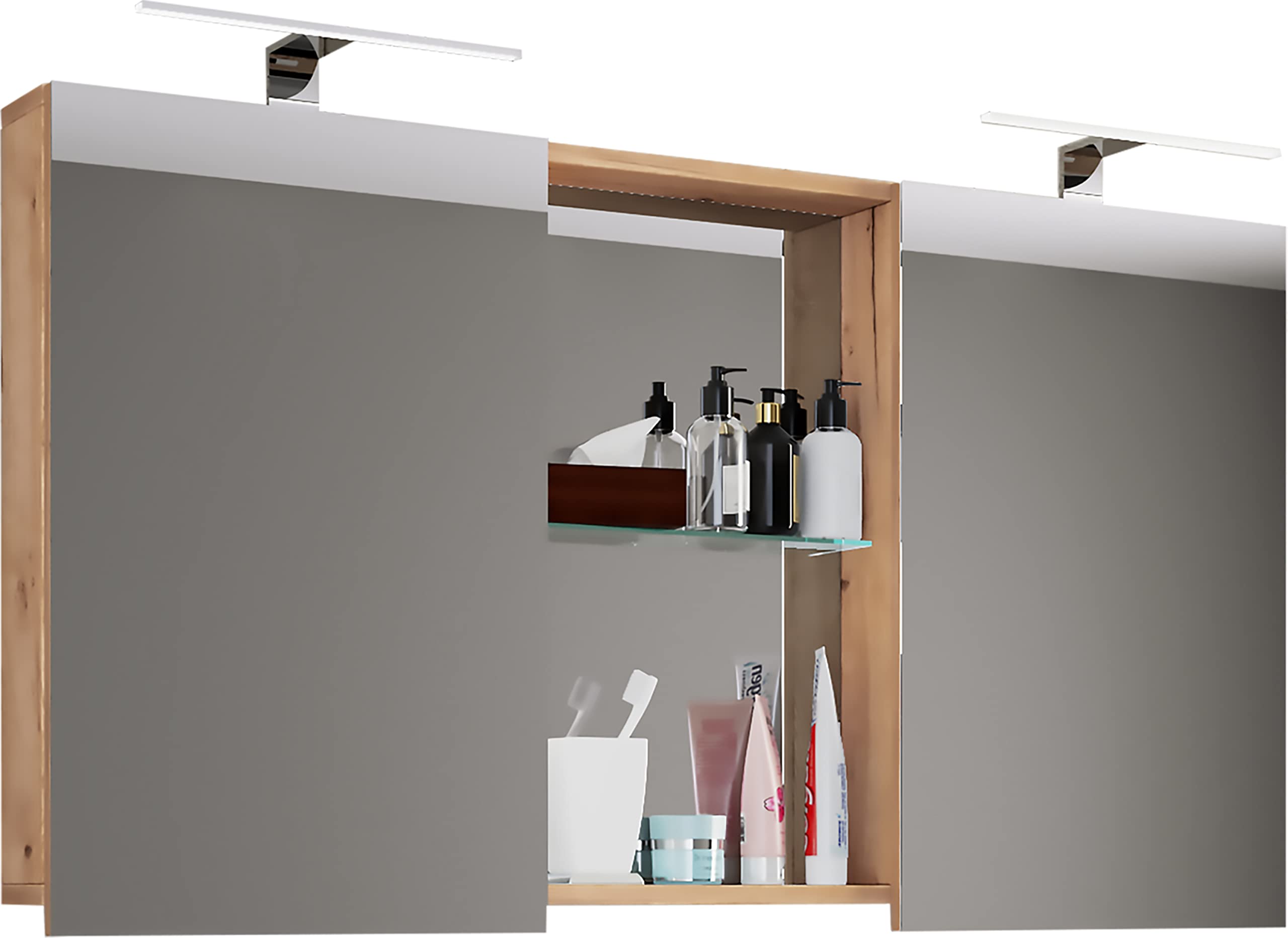 vcm-badm-bel-spiegelschrank-cosila-honig-eiche-112x12x59-cm-2-t-ren-6-f-cher image 4