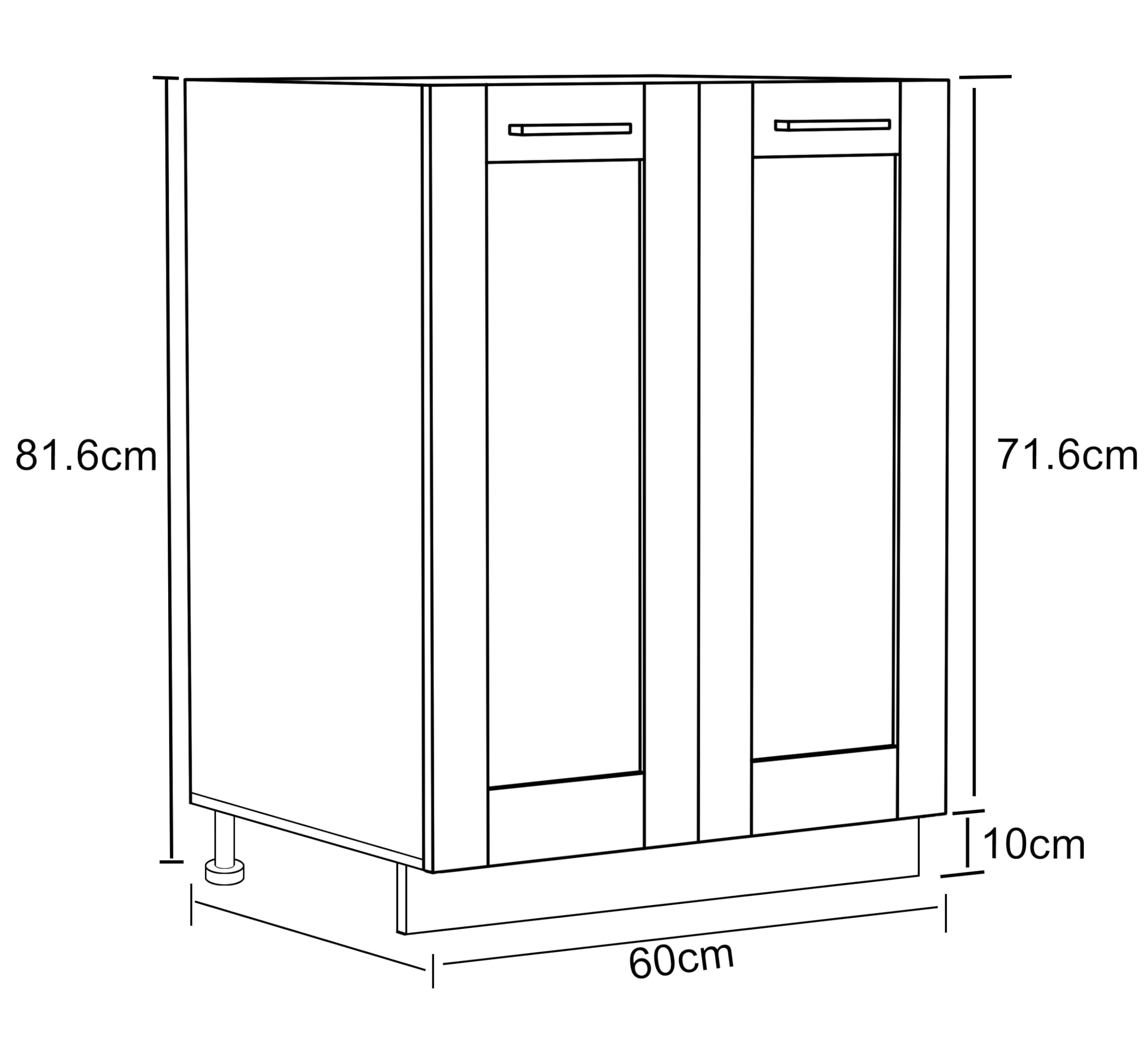vcm-esilo-k-chenm-bel-unterschrank-wei-anthrazit-60-x-46-x-82-cm-2-t-ren-anricht image 2