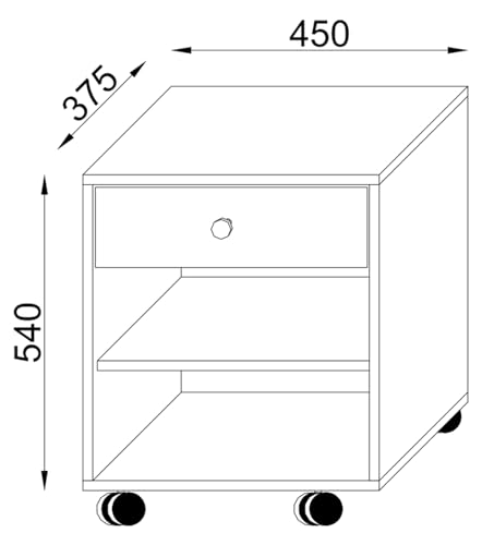 vcm-rolda-nachttisch-schwarz-45x38x54-cm-1-schublade-2-offene-f-cher-4-laufrolle image 8