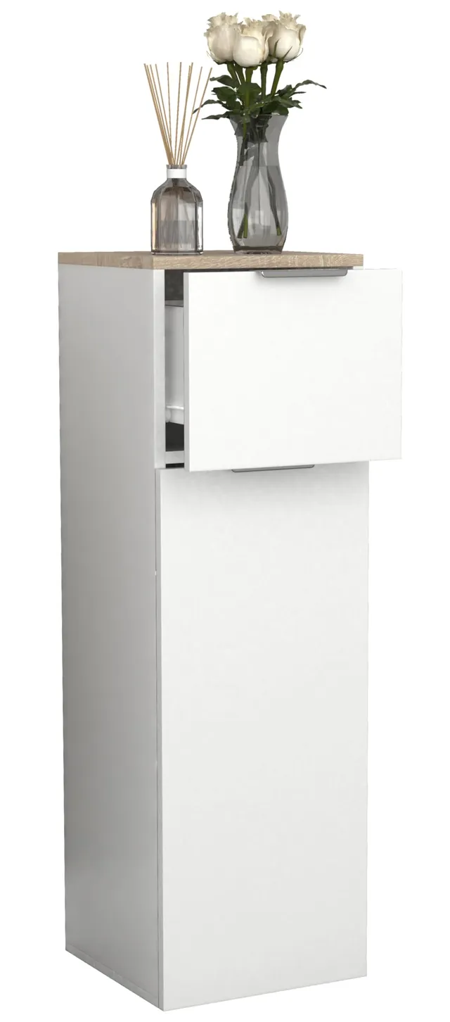 vcm-donali-midischrank-badm-bel-30x30x95-cm-1-dreht-r-1-schublade-wei image 1