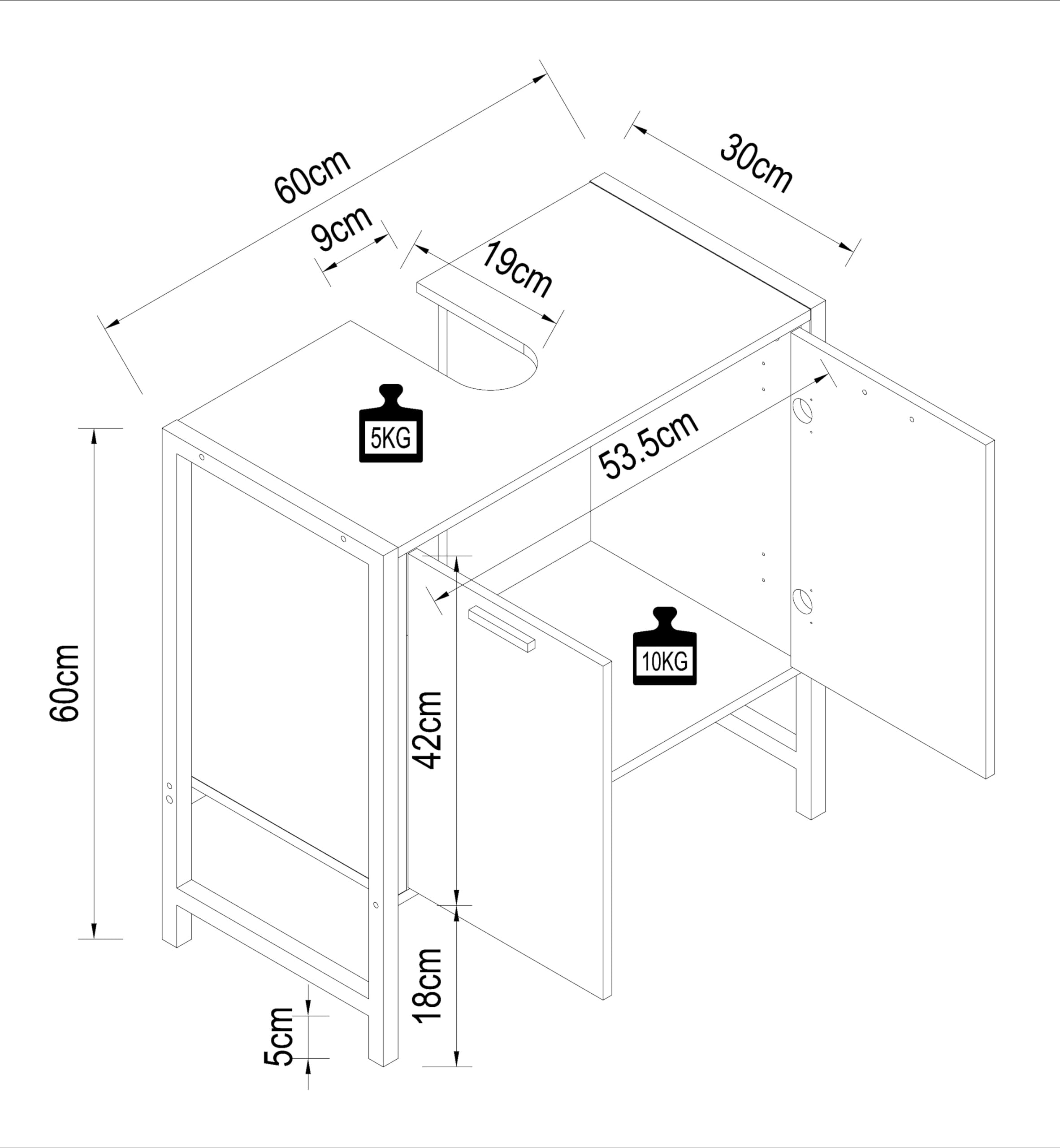 vcm-waschbeckenunterschrank-vilosa-wei-60-x-30-x-60-cm-2-t-ren-1-fach image 3