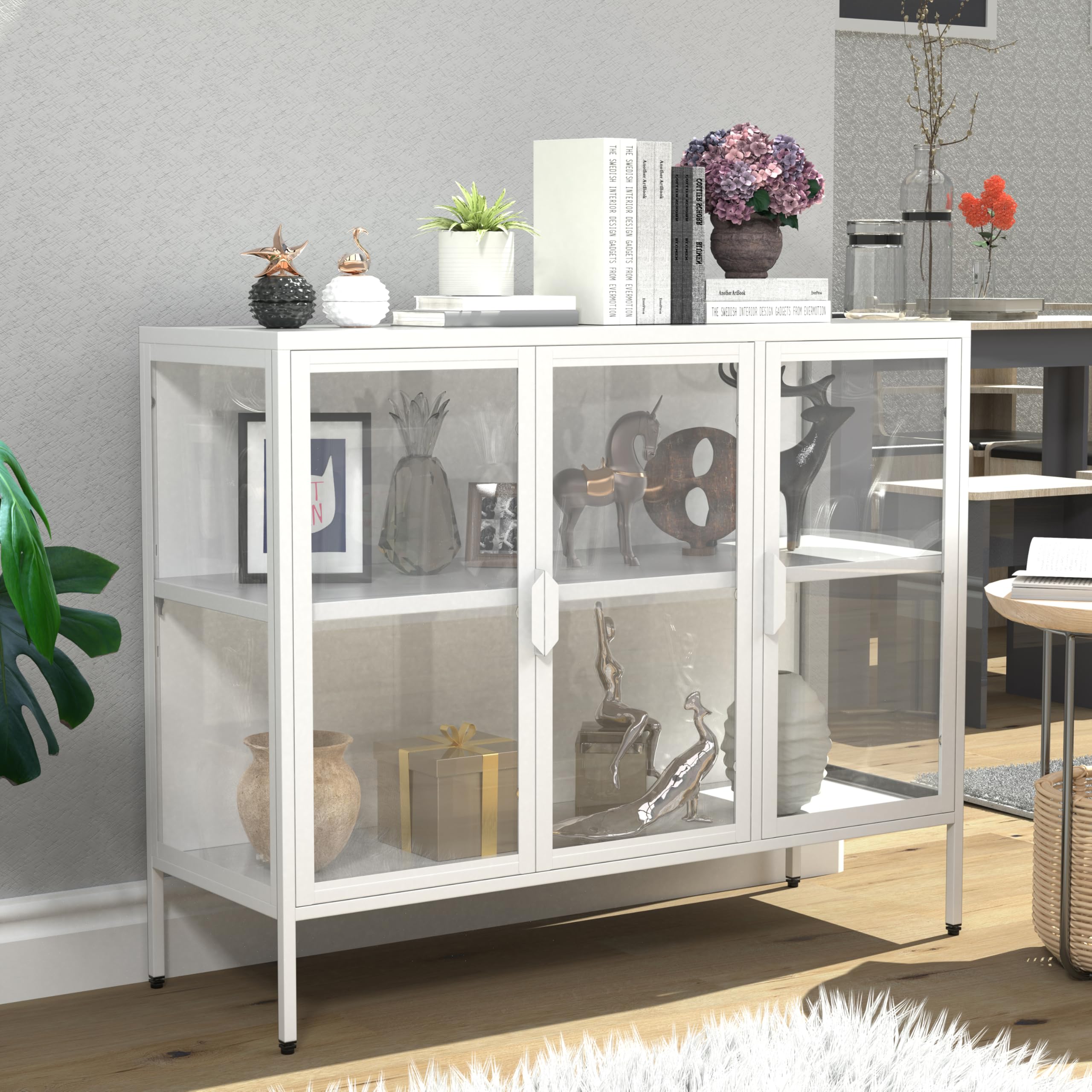 vcm-floka-l-glasvitrine-stehend-100x35x80-cm-esg-sicherheitsglas-1-regal-stahlge image 2