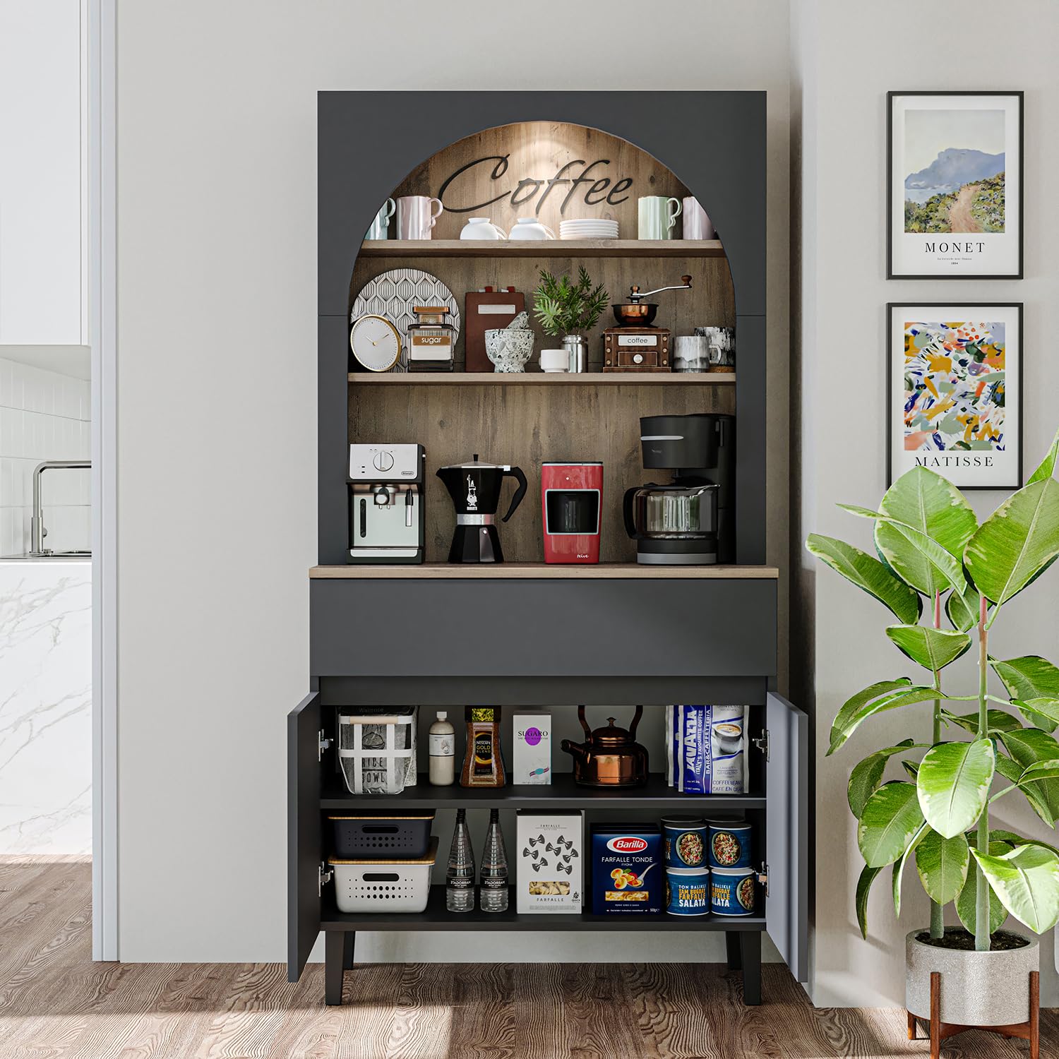 roomart-mehrzweckschrank-venedik-90x179x42-cm-anthrazit-eiche-mit-schublade-t-re image 4