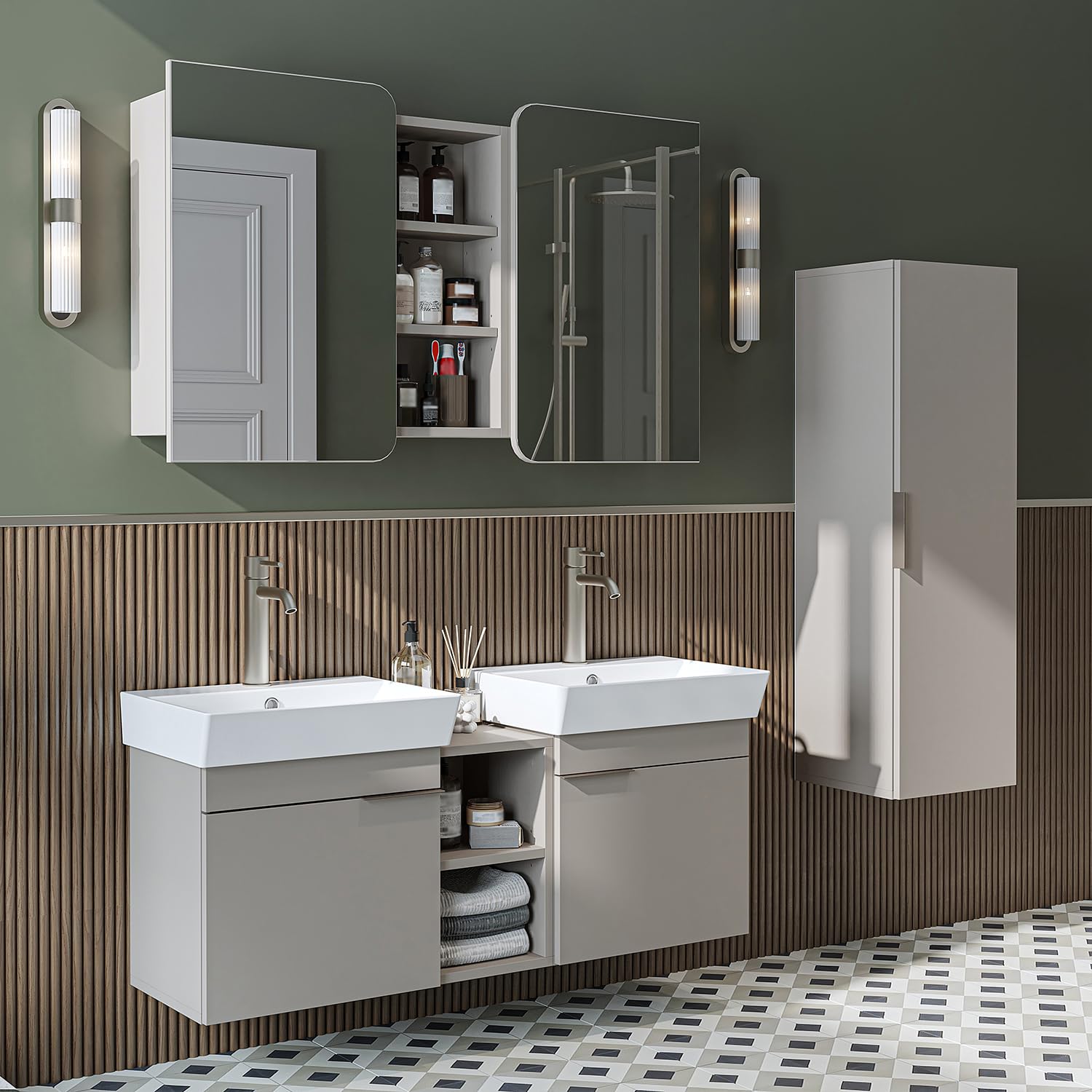 roomart-badm-bel-set-lycia-120-cm-4-teilig-beige-mit-keramik-waschbecken-spiegel image 2