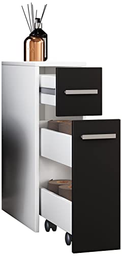 vcm-badm-bel-midischrank-wei-schwarz-20x45x61-cm-2-schubladen-hochschrank-f-r-sc image 7