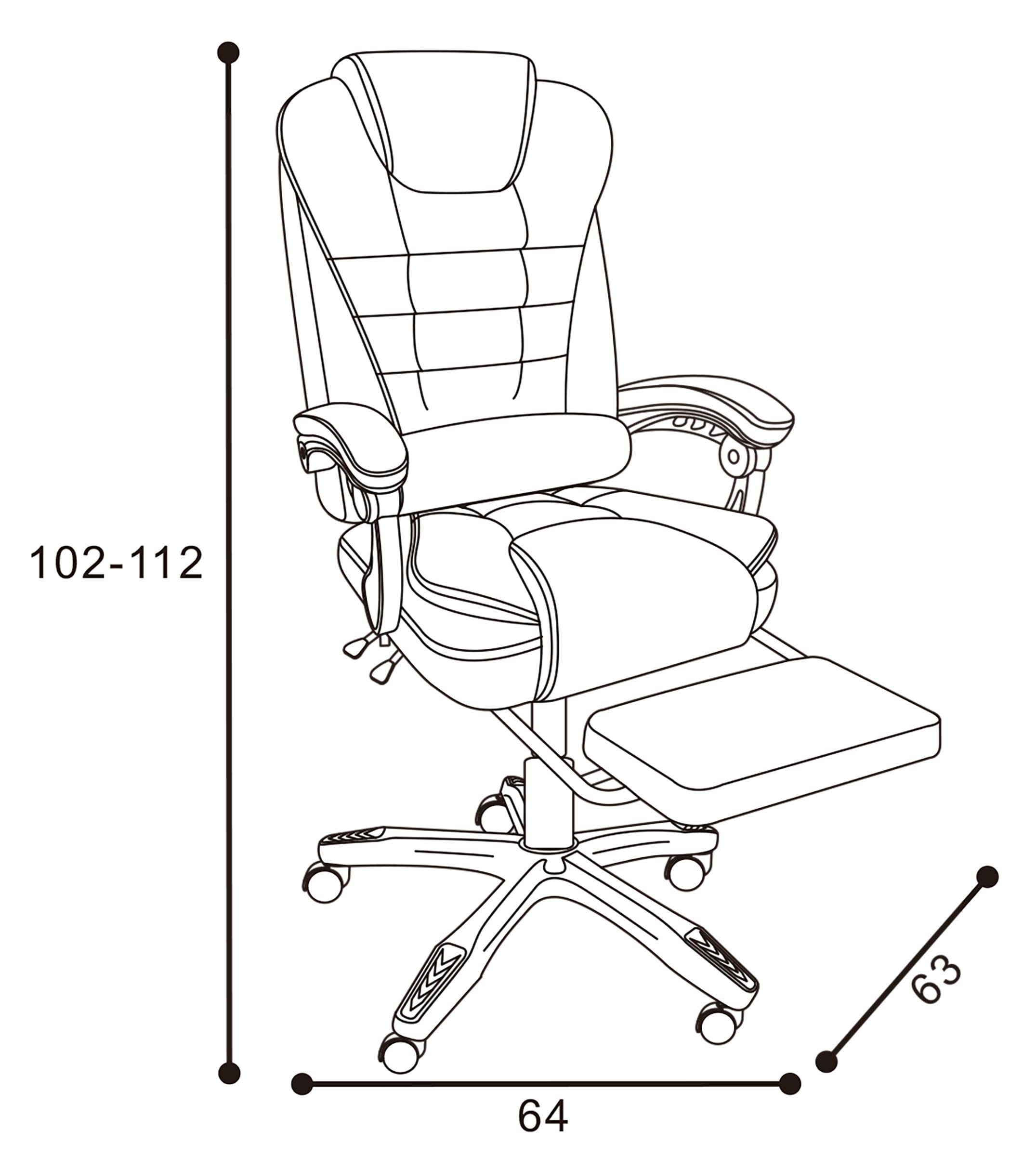 vcm-alasko-b-rostuhl-beige-64x63x102-112-cm-stufenlos-h-henverstellbar-kunstlede image 2