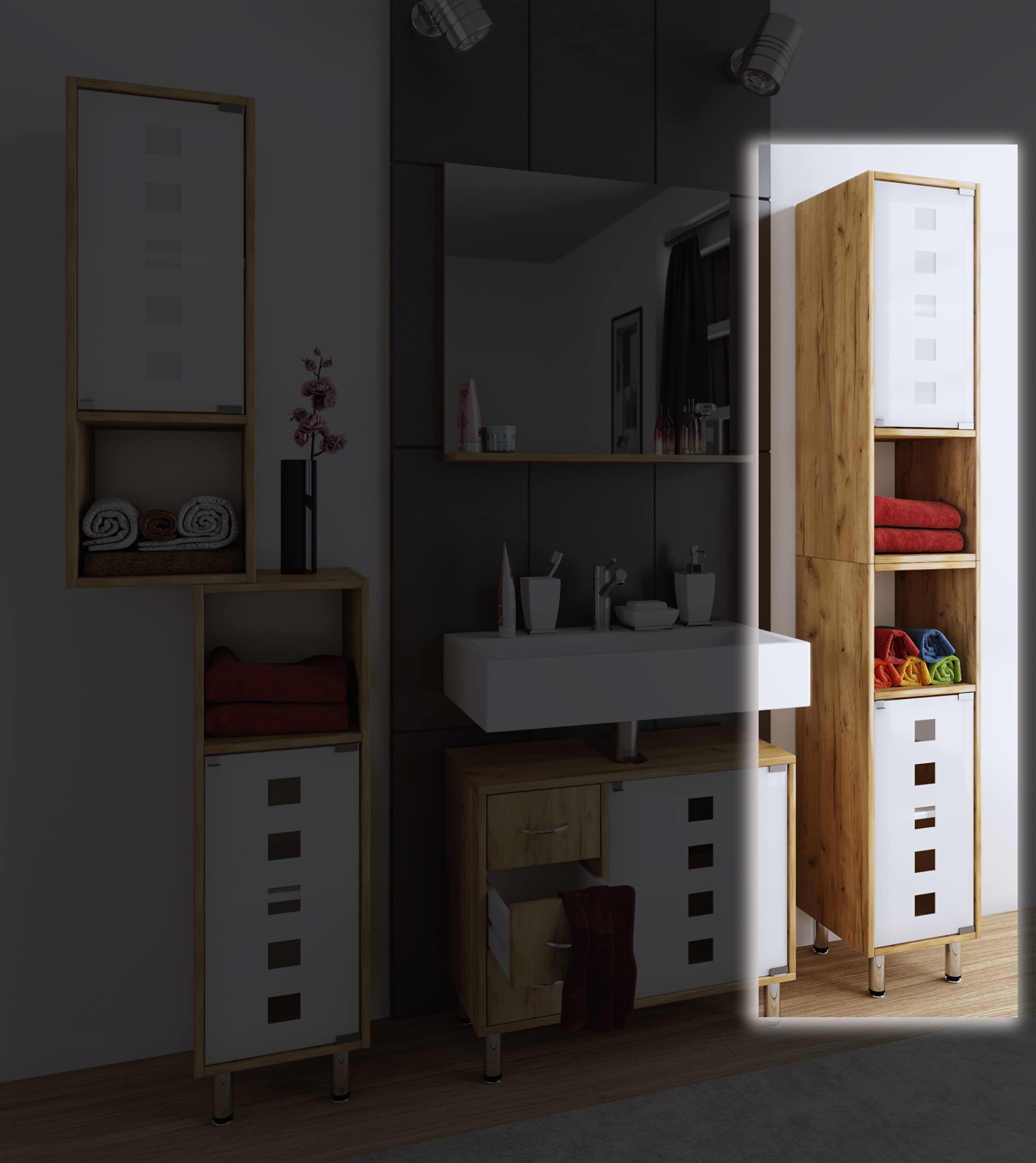 vcm-badm-bel-darola-stehender-badschrank-hochschrank-mit-glast-r-honig-eiche image 4