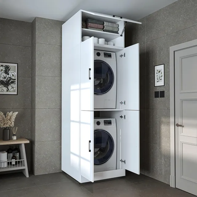 roomart-dora-waschmaschinenschrank-mit-aufsatzschrank-230-x-70-x-73-8-cm-5-farbe image 1