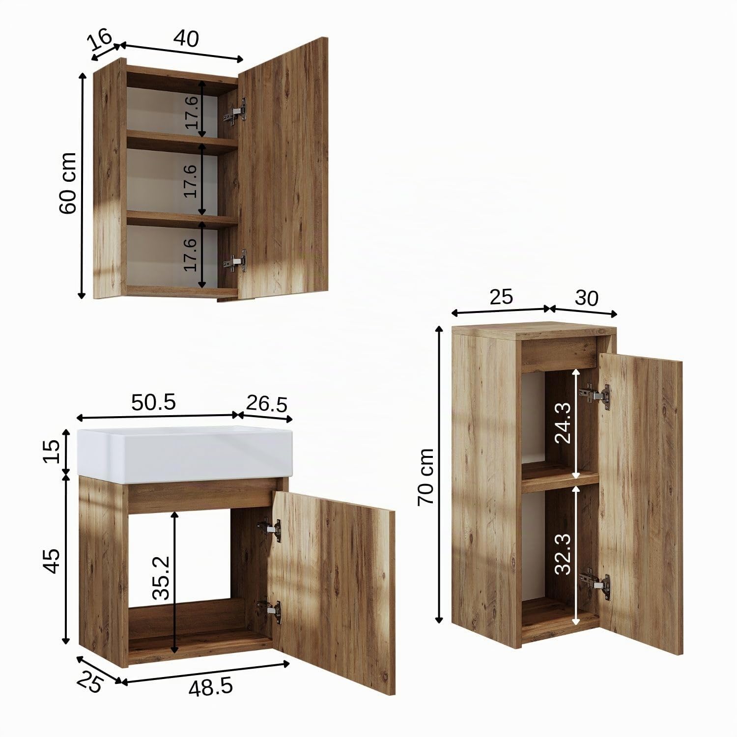 roomart-badm-belset-50cm-4-teilig-unterschrank-mit-waschbecken-spiegelschrank-se image 8