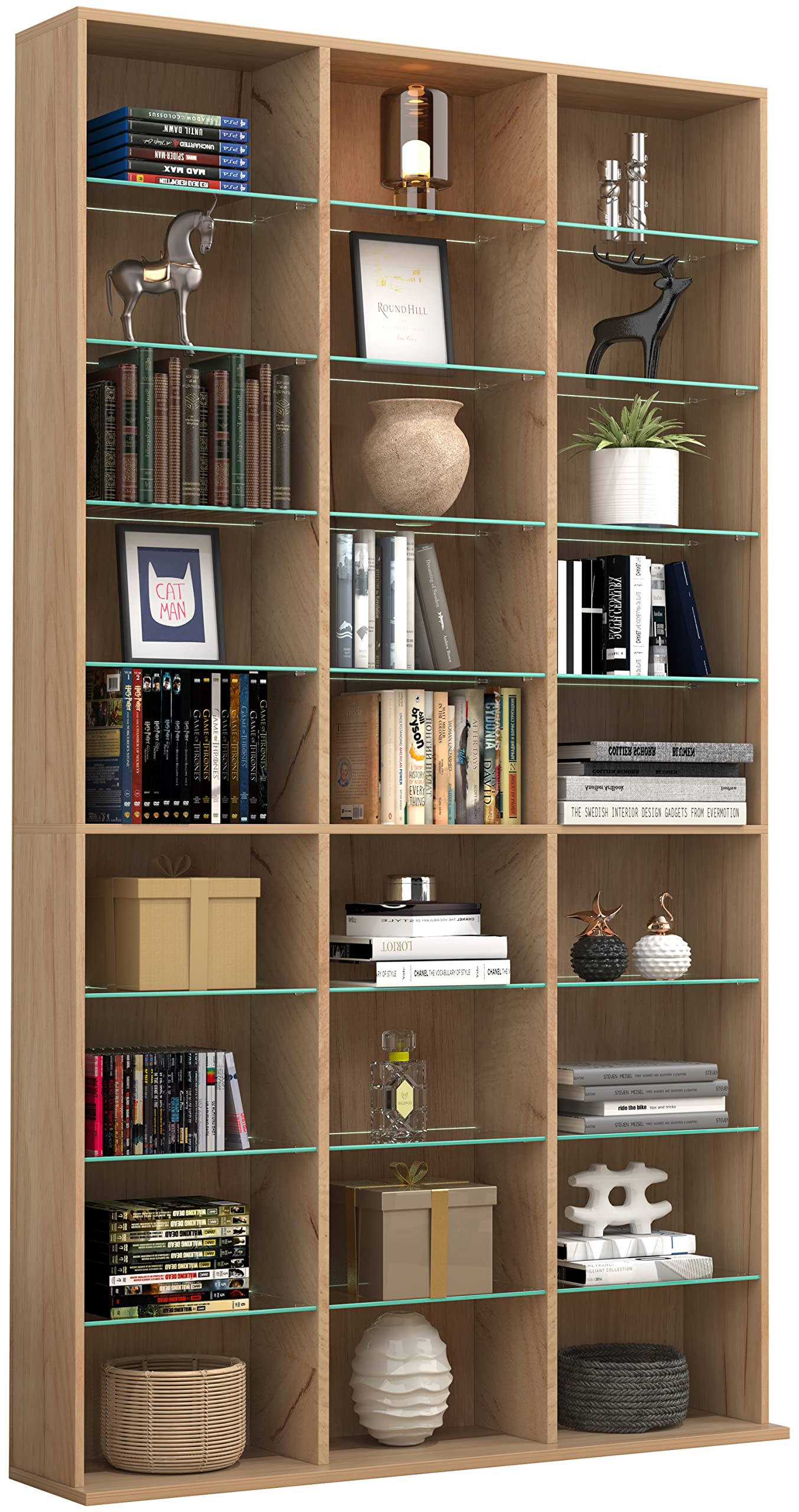 vcm-zilas-xl-cd-dvd-standregal-b-cherregal-raumteiler-glas-27-f-cher-1080-cds image 1