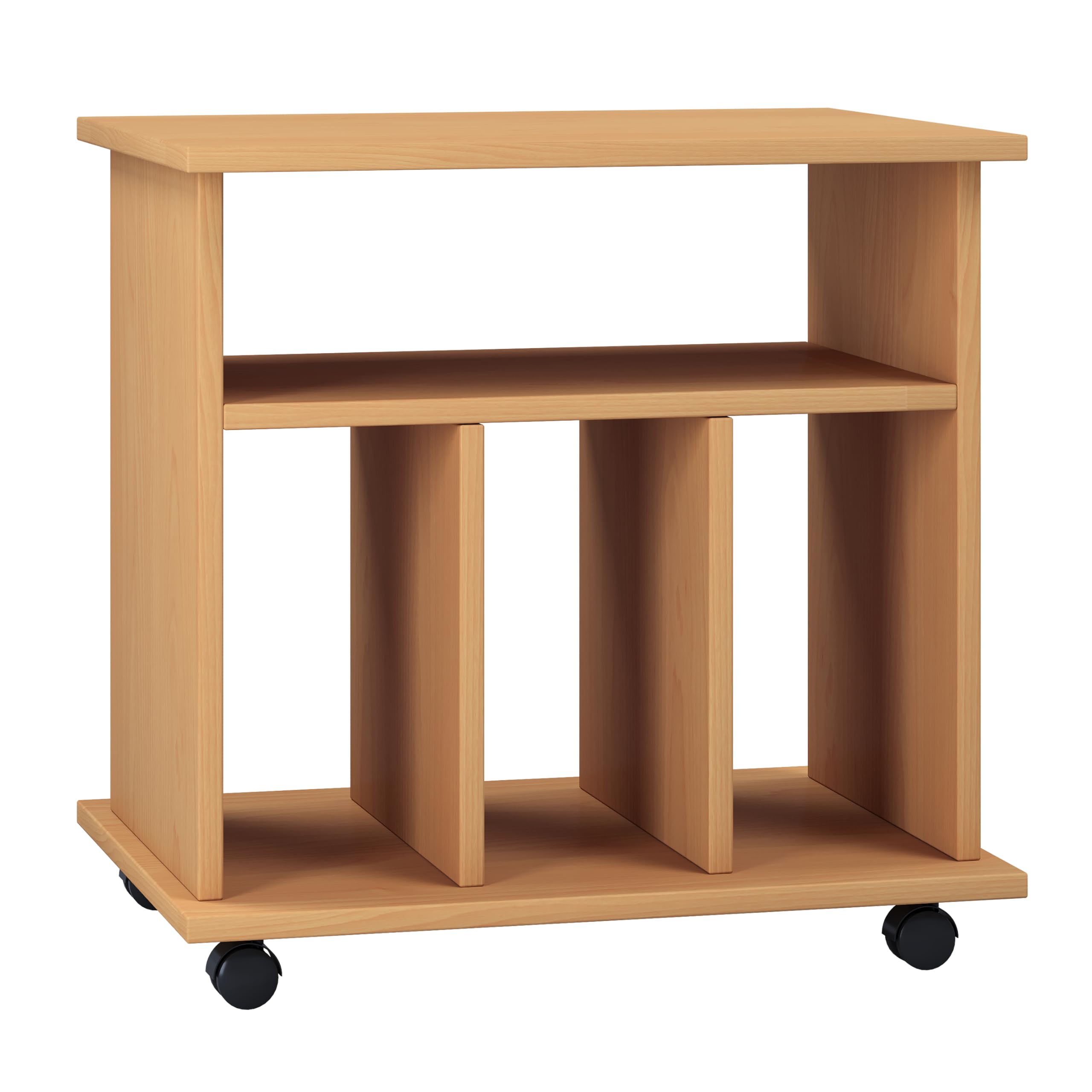 vcm-beistelltisch-buche-60x45x59-cm-mit-4-f-chern-und-rollen-holzwerkstoff-set image 5