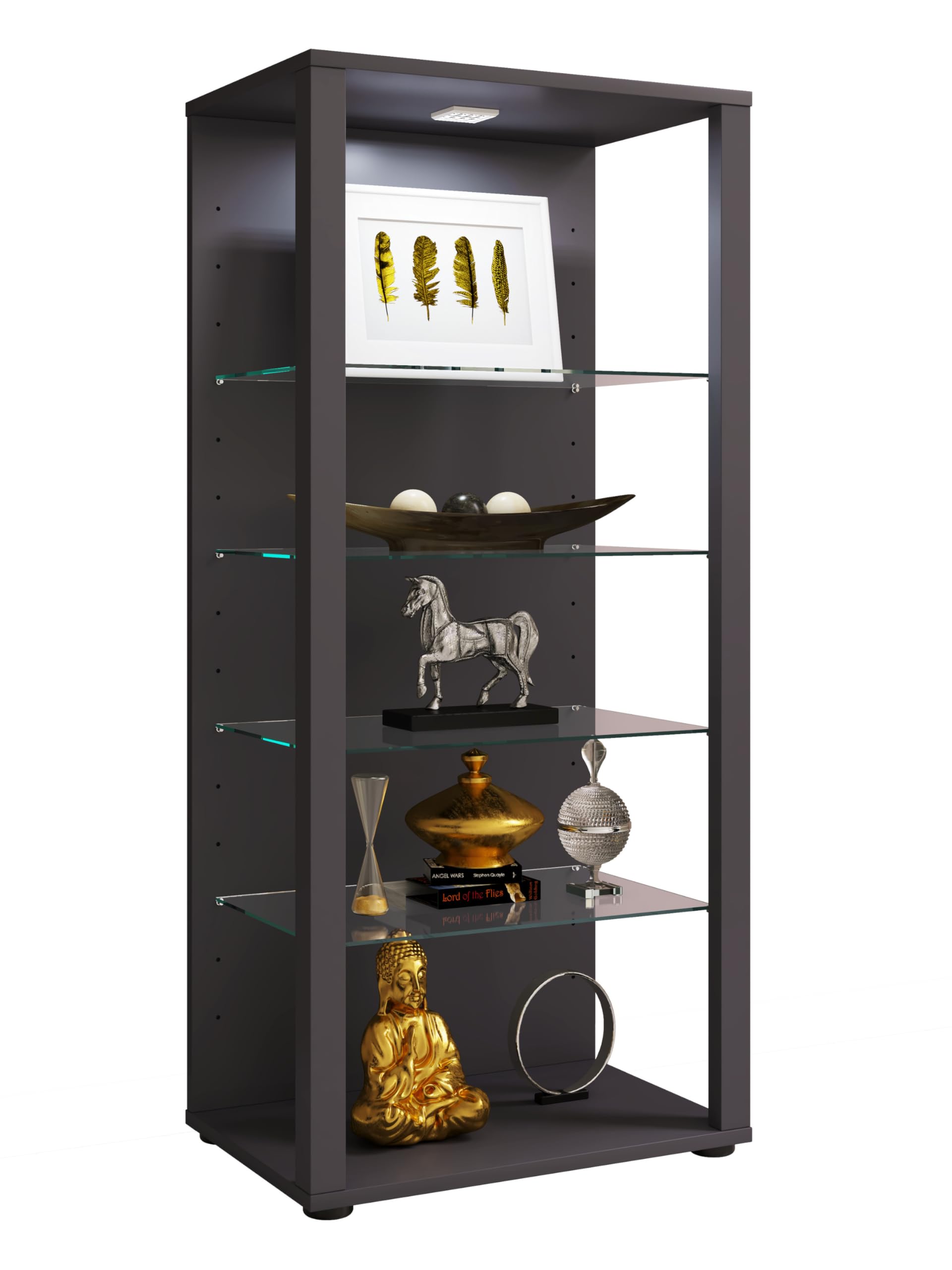 vcm-glasol-standvitrine-52x35x115-cm-offene-sammelvitrine-mit-4-glasb-den-holzwe image 6