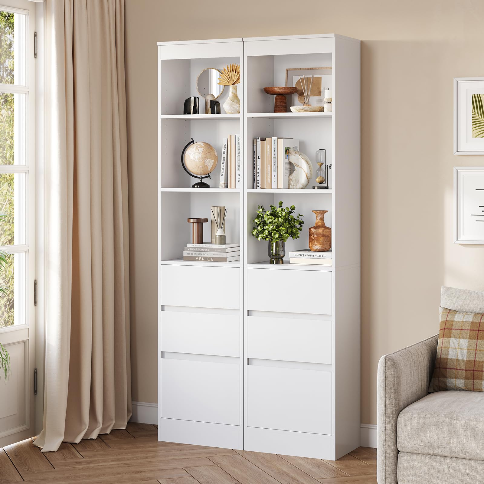 forabamb-badezimmerschrank-hochschrank-wei-180x40x30-cm-mit-3-schubladen-und-ver image 7