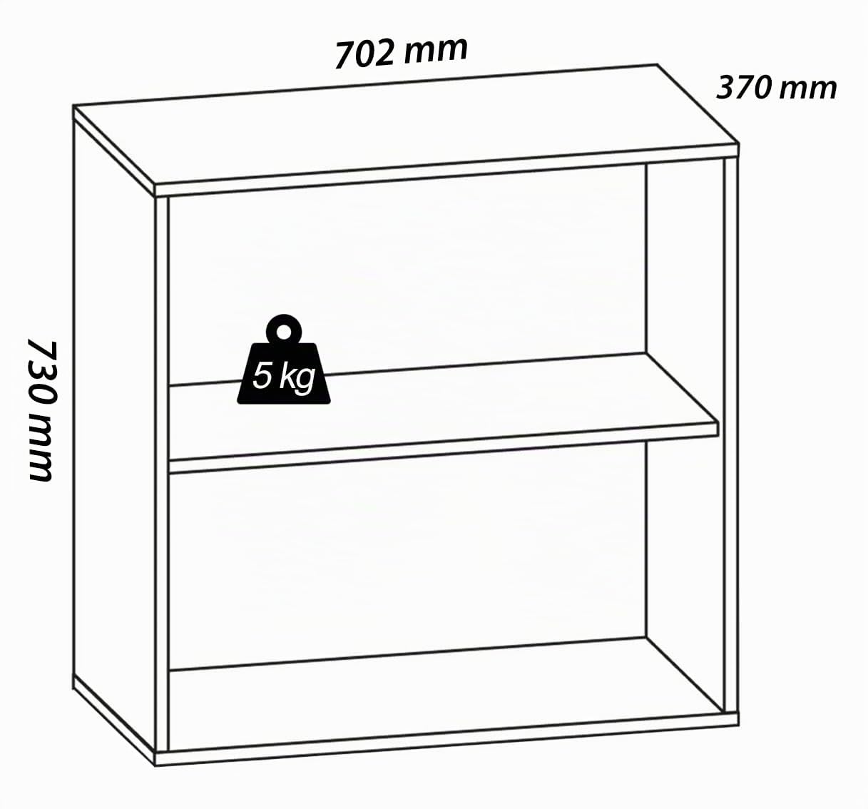 vcm-holzregal-lona-2-fach-grau-70x37x74-cm-stehend-b-roregal-aktenschrank image 3