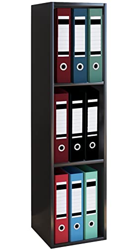vcm-b-roregal-schwarz-34x30x107-cm-standregal-mit-3-f-chern-holzwerkstoff-b-cher image 5