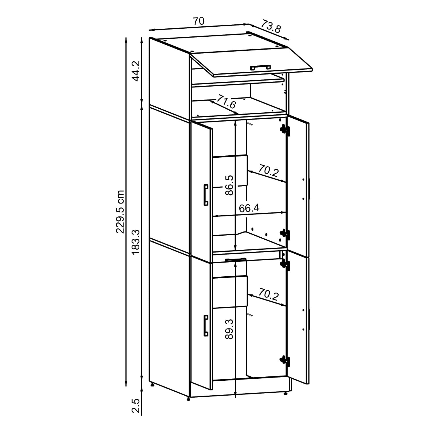roomart-waschmaschinenschrank-dora-waschturm-f-r-trockner-waschmaschine-230-cm-w image 2