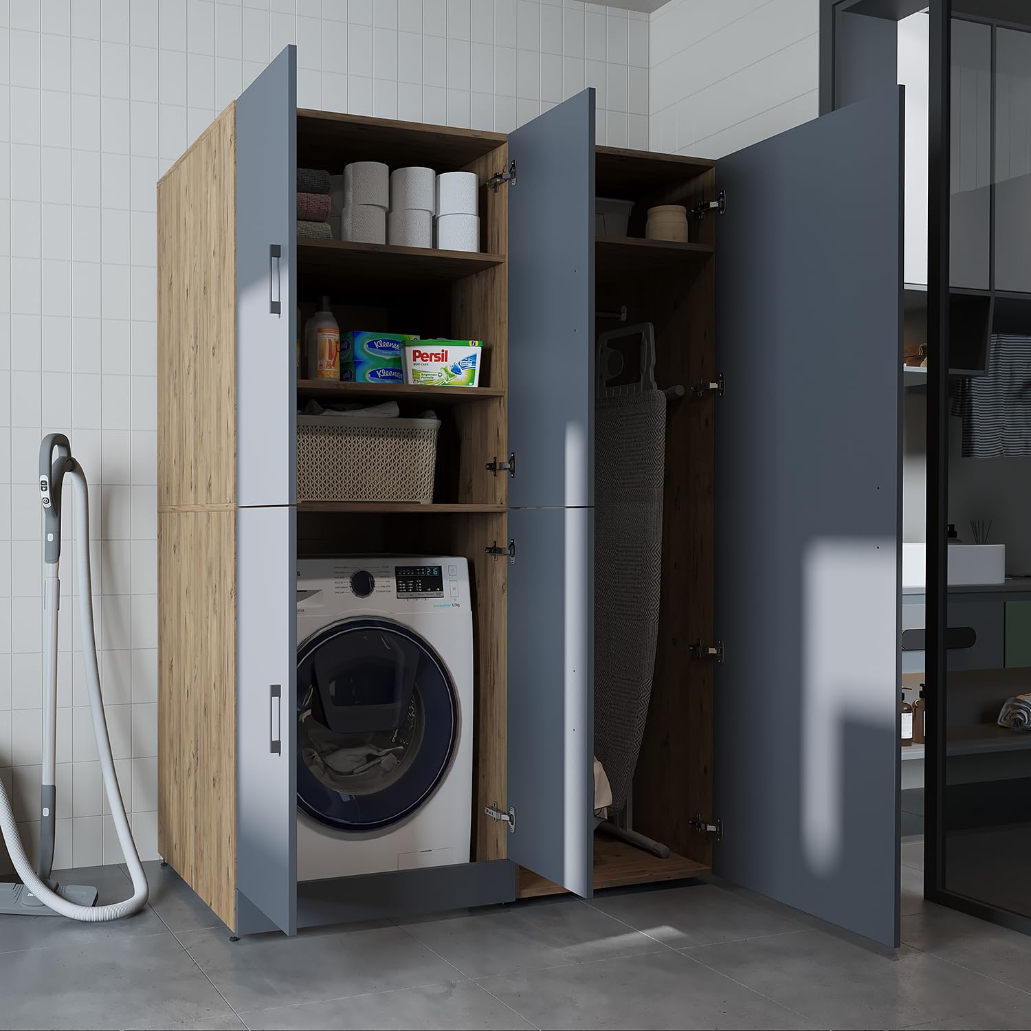 roomart-waschmaschinenschrank-dora-ii-130-cm-breit-anthrazit-eiche-ohne-aufsatzs image 3