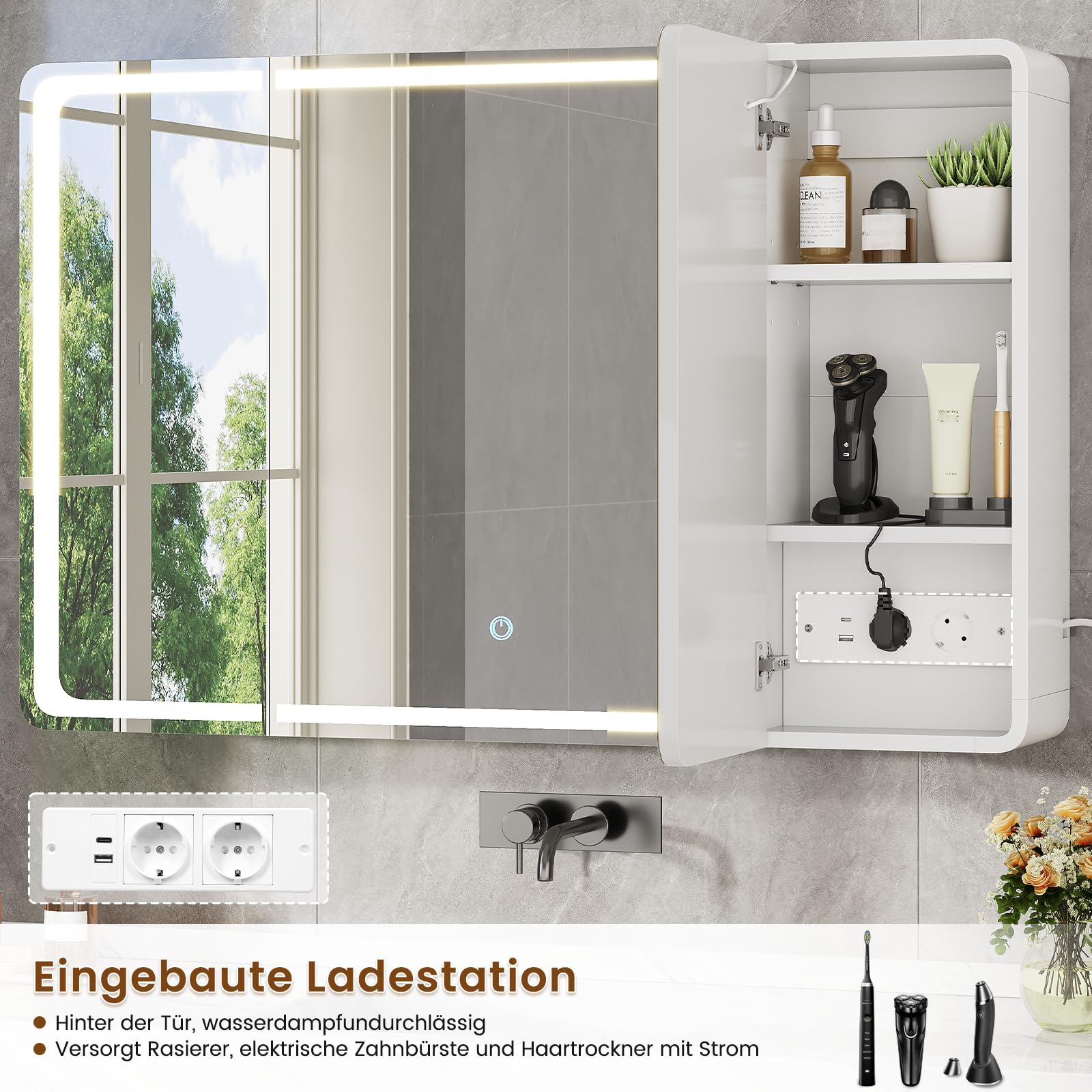 forabamb-spiegelschrank-bad-90-x-60-x-16-cm-led-beleuchtung-steckdosen-9-f-cher image 6